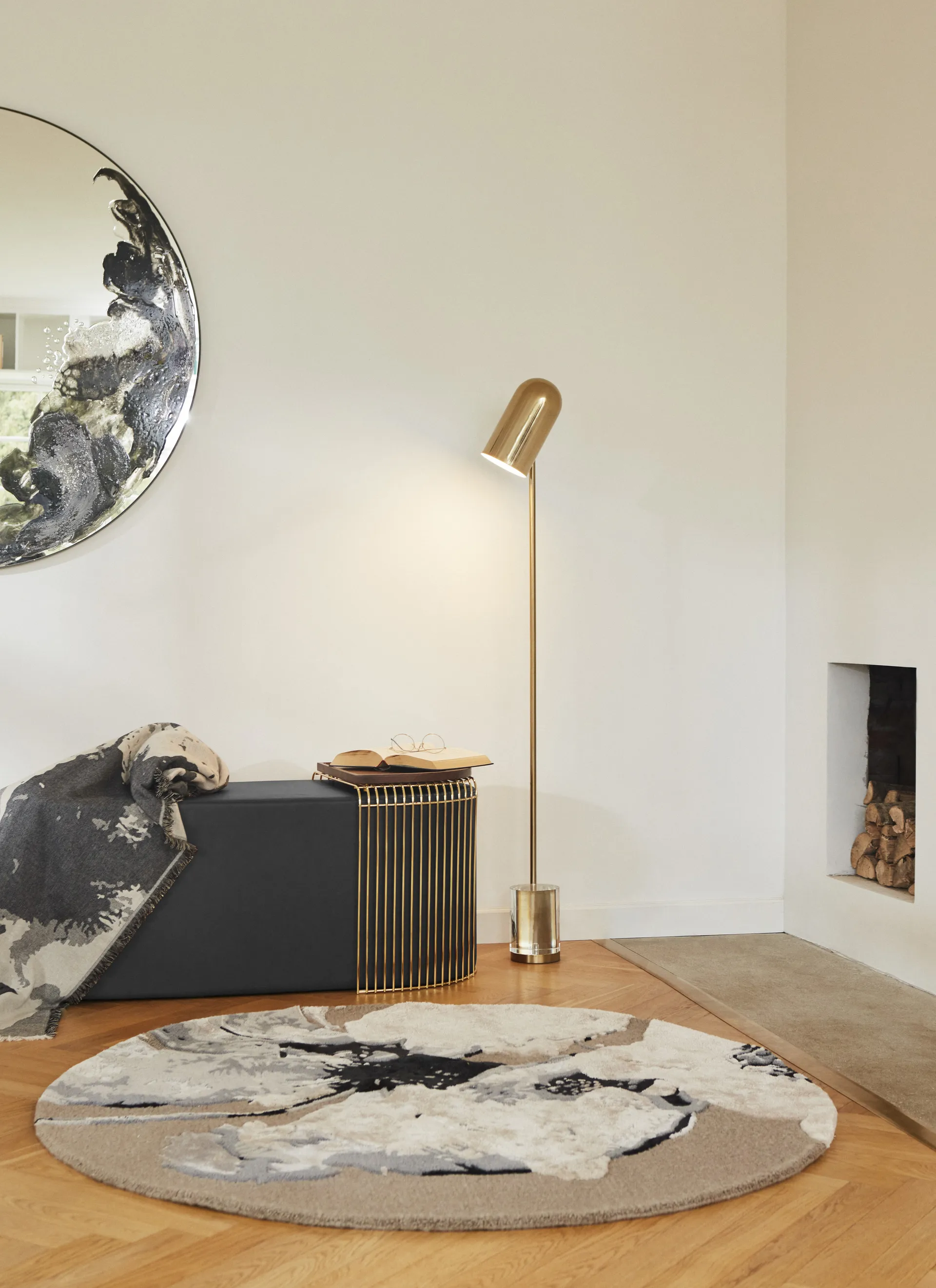 플로레오 러그 Ø200 cm, White-grey AYTM | 에이와이티엠