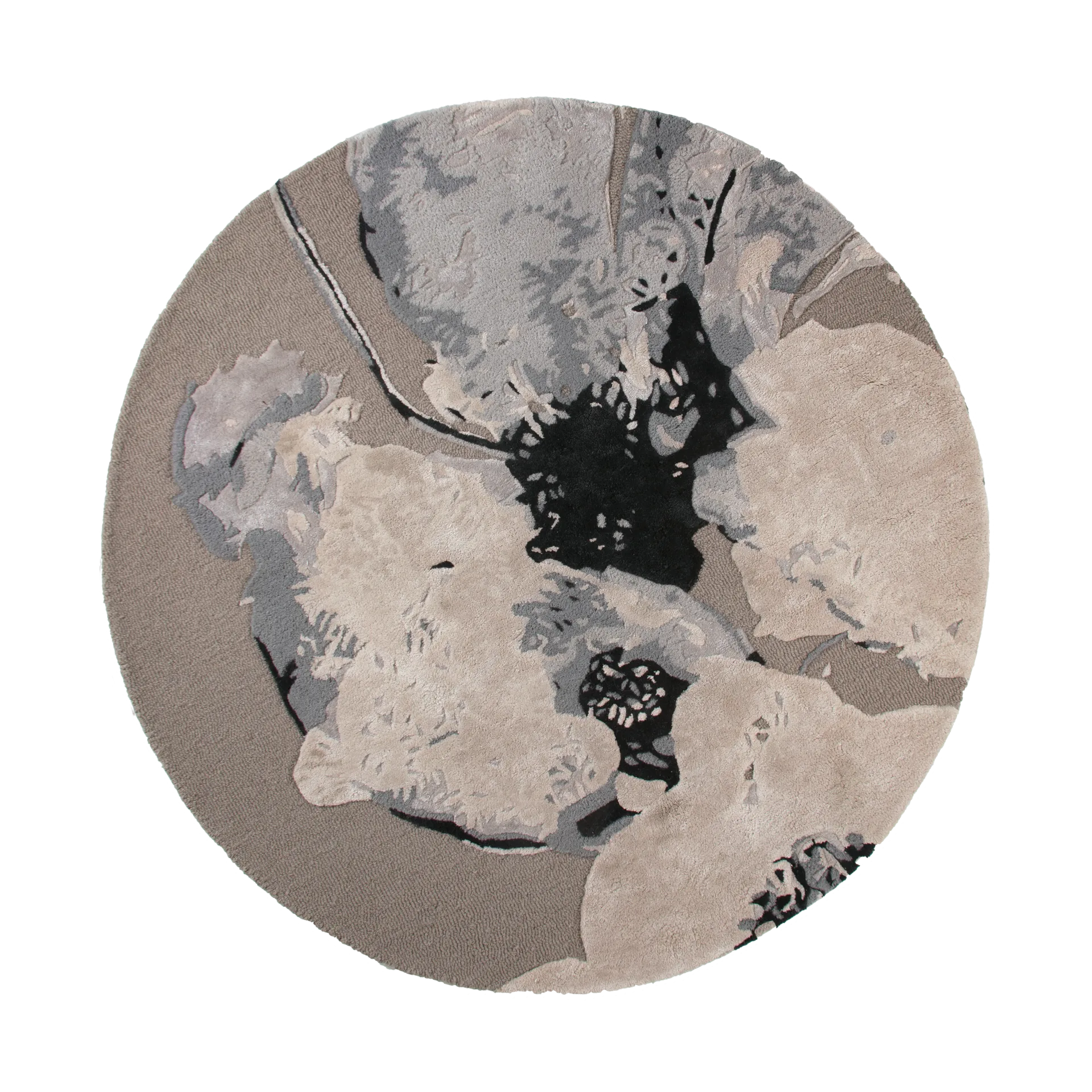 Floreo 러그 Ø130cm, Gray-white. AYTM | 에이와이티엠