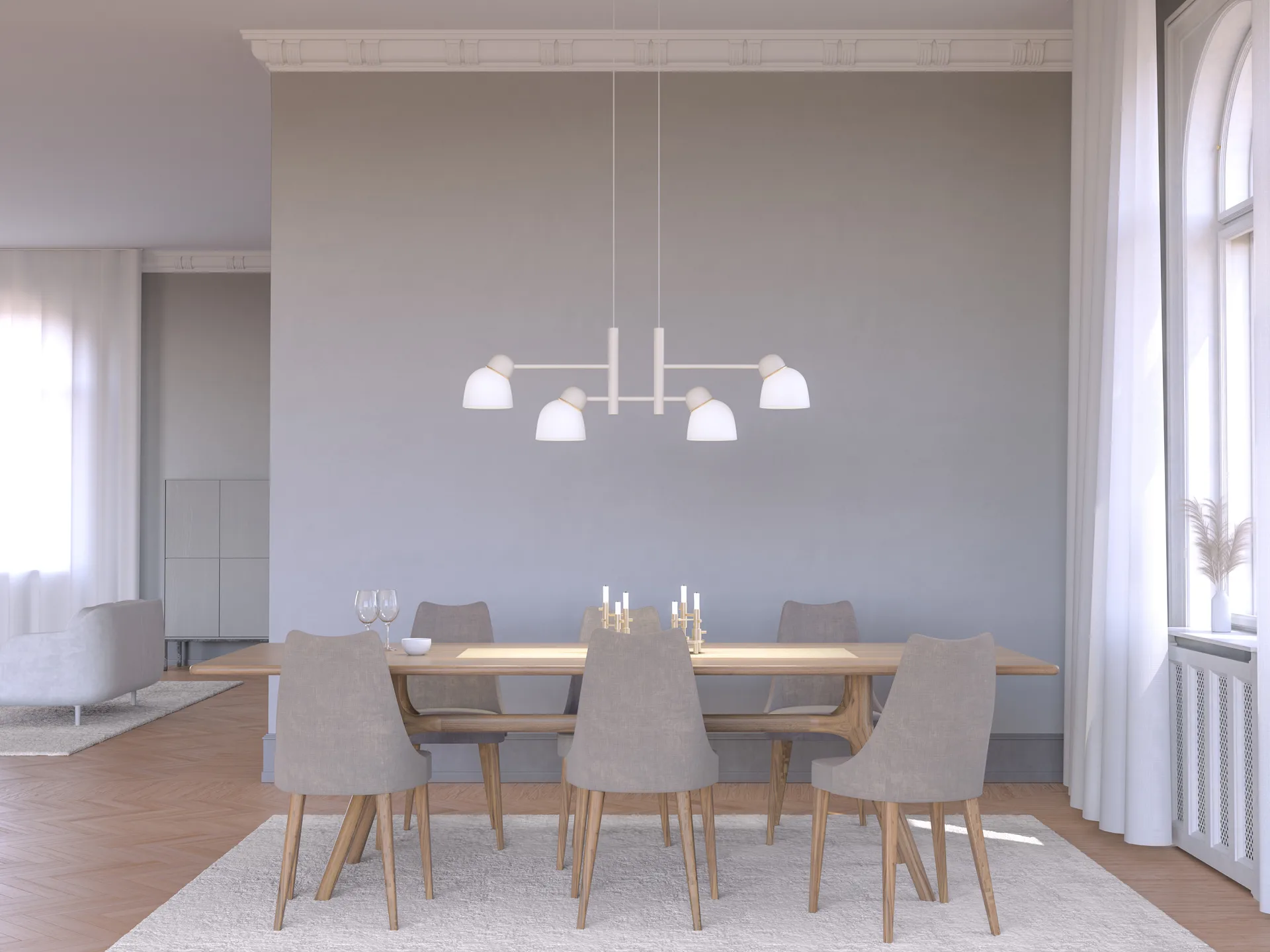 버드 펜던트 조명 119.3 cm, Sand-brass-opal glass Belid | 벨리드