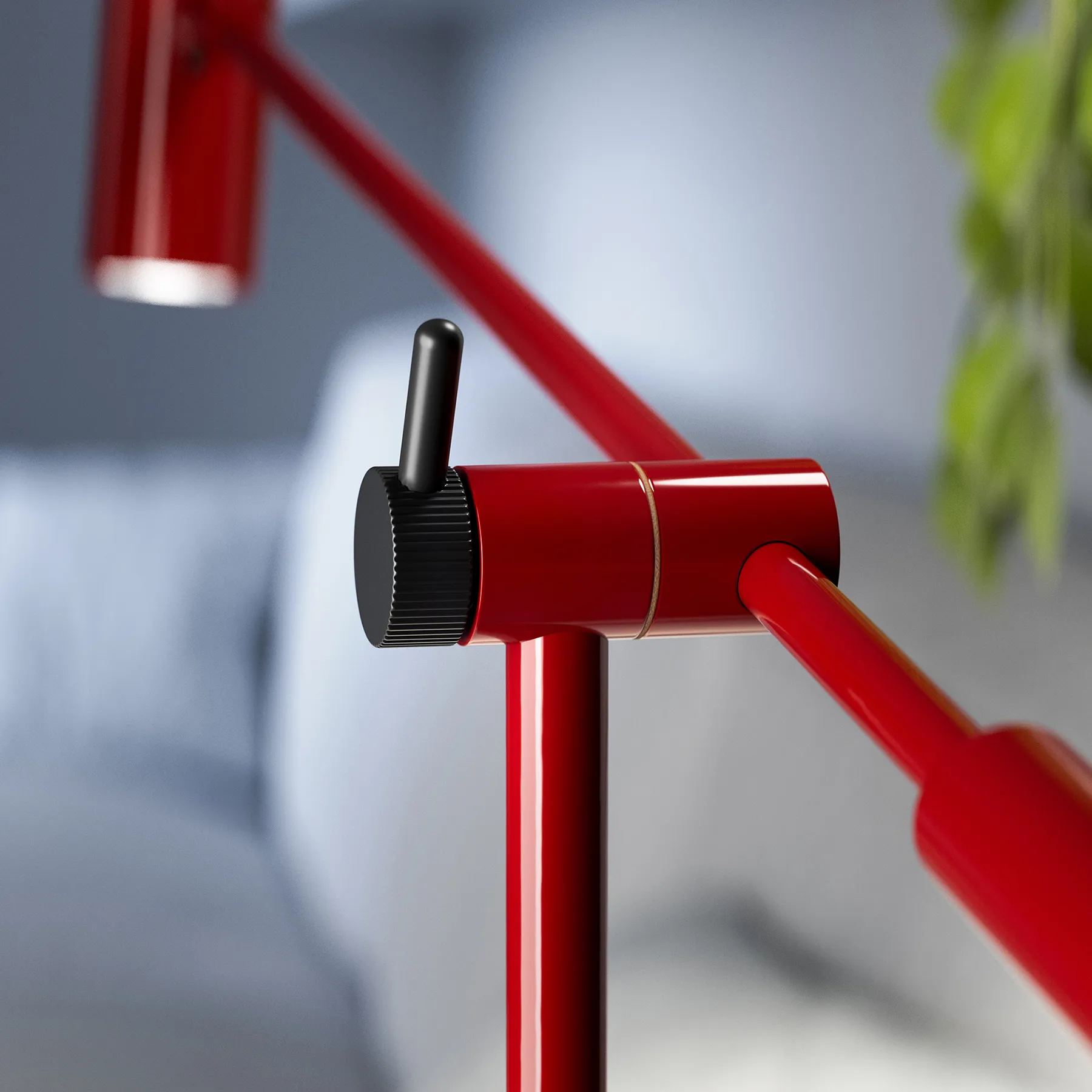 카토 플로어 조명 134 cm, Glossy ruby red-matte black Belid | 벨리드