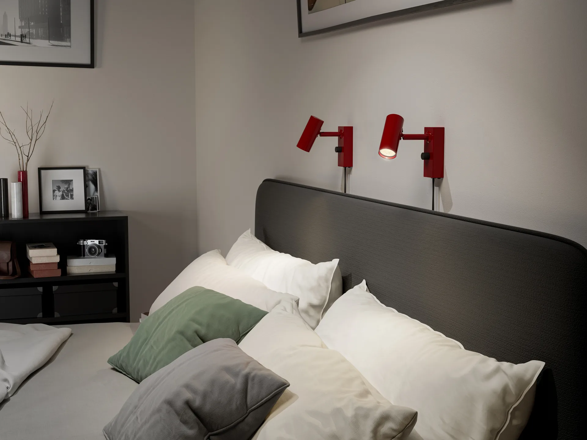 카토 벽 조명, Glossy ruby red-matte black Belid | 벨리드