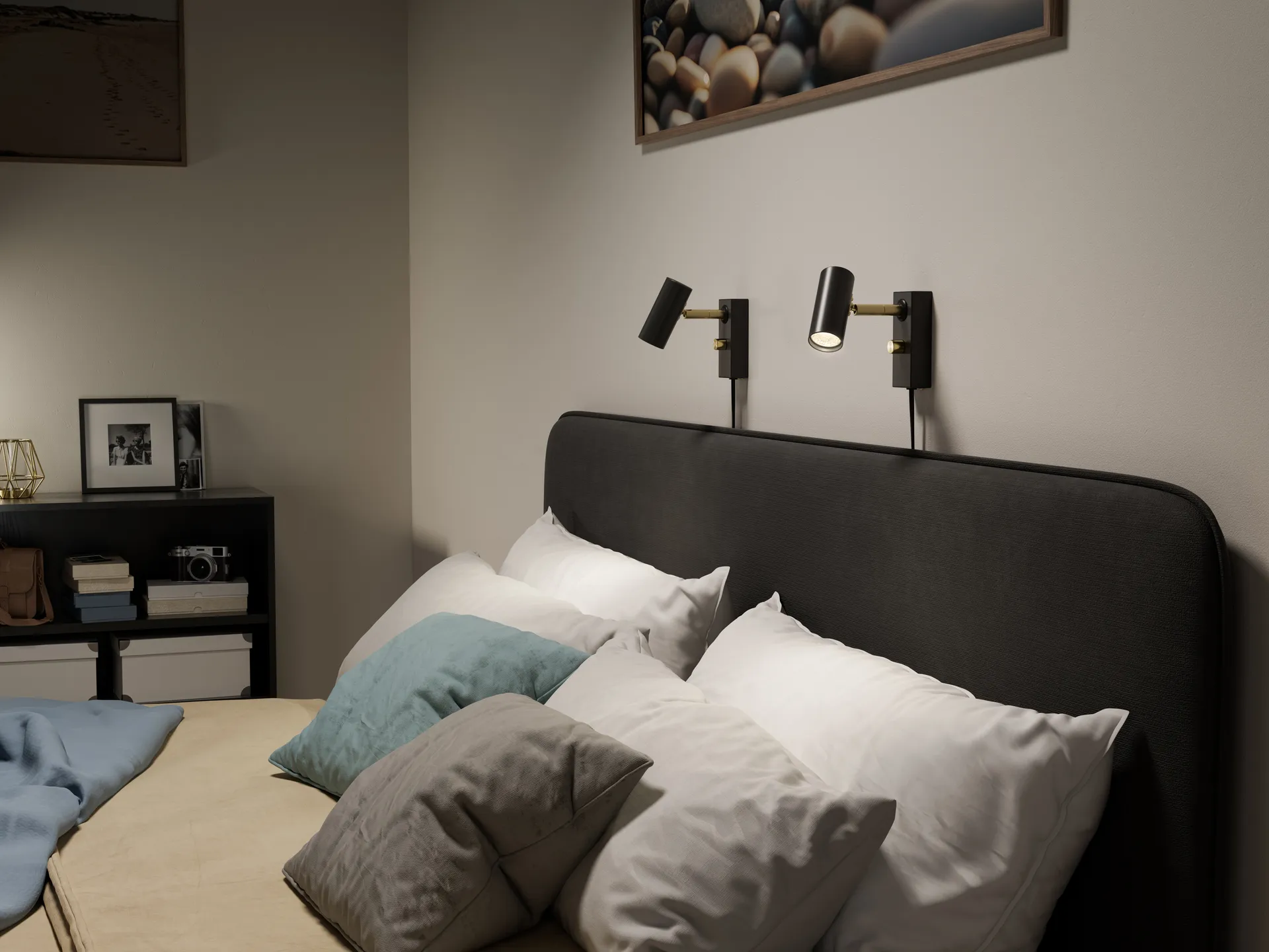 카토 벽 조명, Matte black-brass Belid | 벨리드