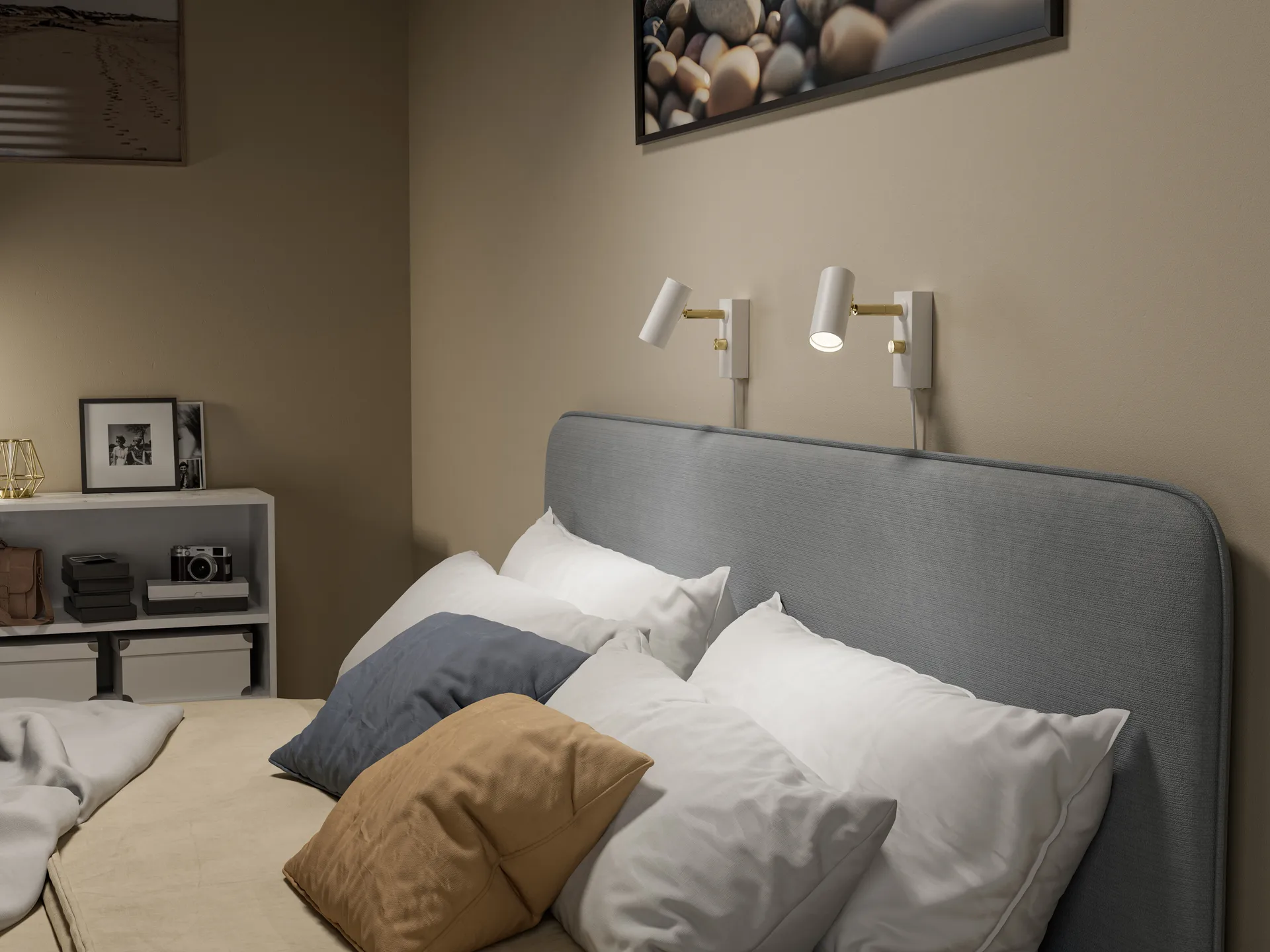 카토 벽 조명, Matte white-polished brass Belid | 벨리드