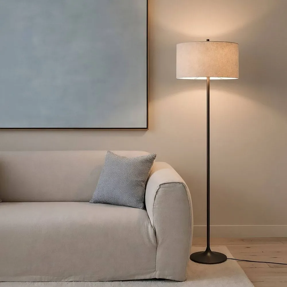 Soft 플로어 조명, 린넨 내추럴-메탈릭 브론즈, Ø44x149.5 cm Belid | 벨리드