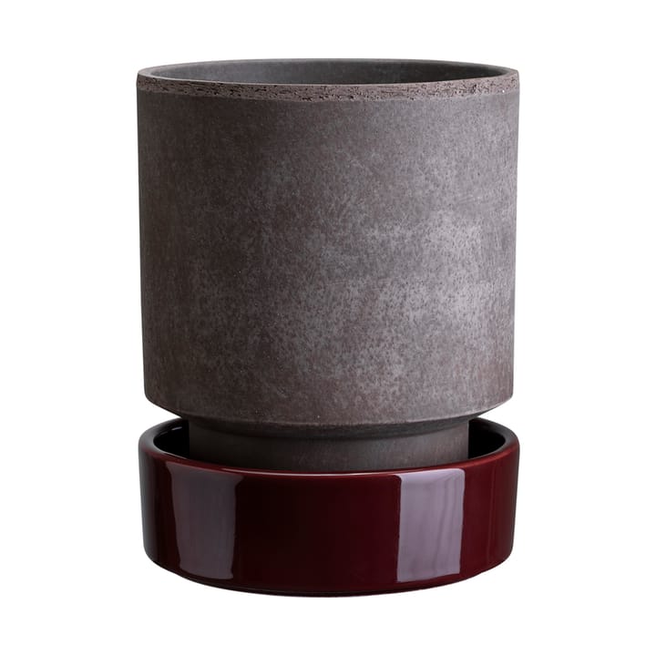 호프 화분 - Ø14 cm, Raw Grey-Deep Burgundy - Bergs Potter | 베르그 포터