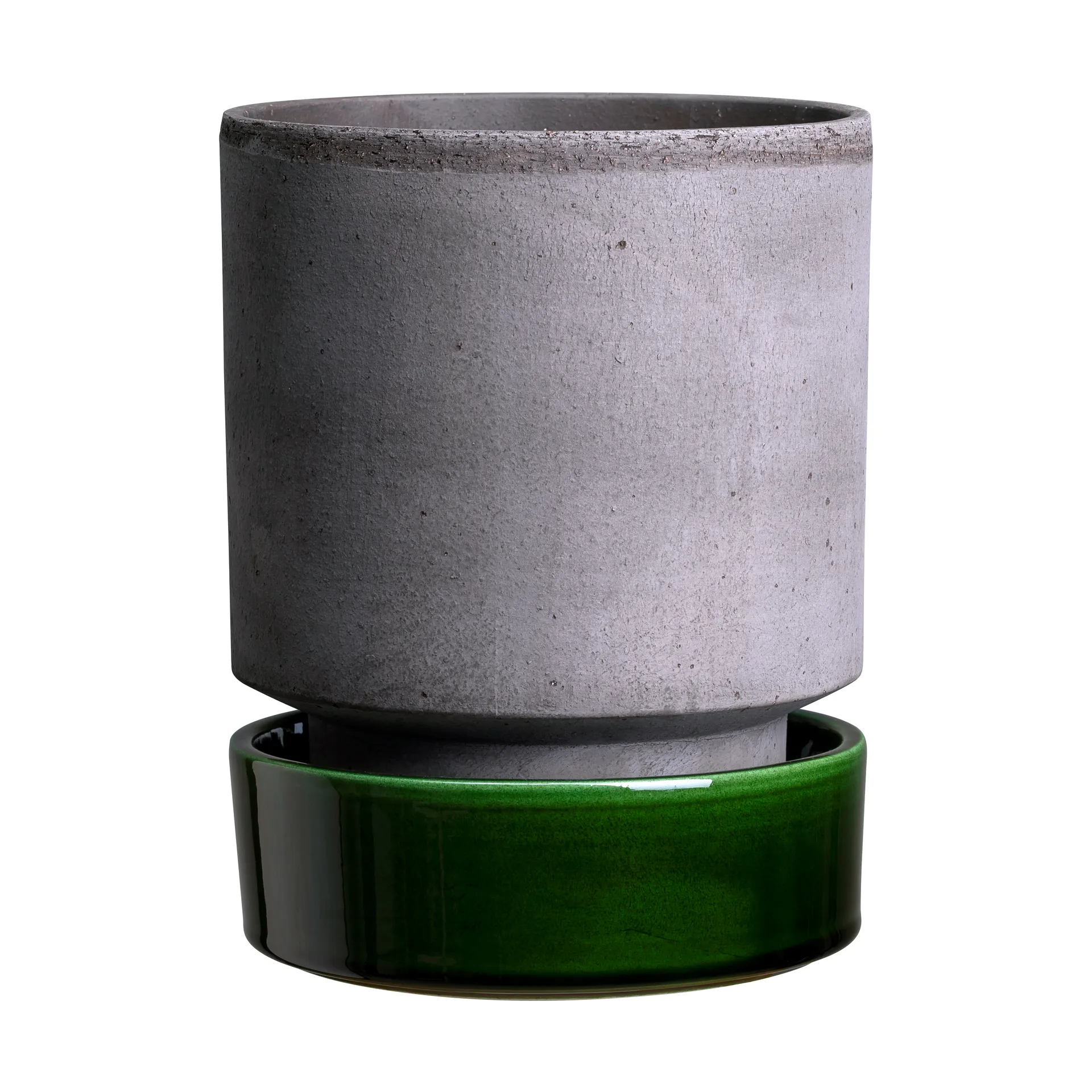 호프 화분, Ø16 cm, Raw Grey-Emerald Green Bergs Potter | 베르그 포터