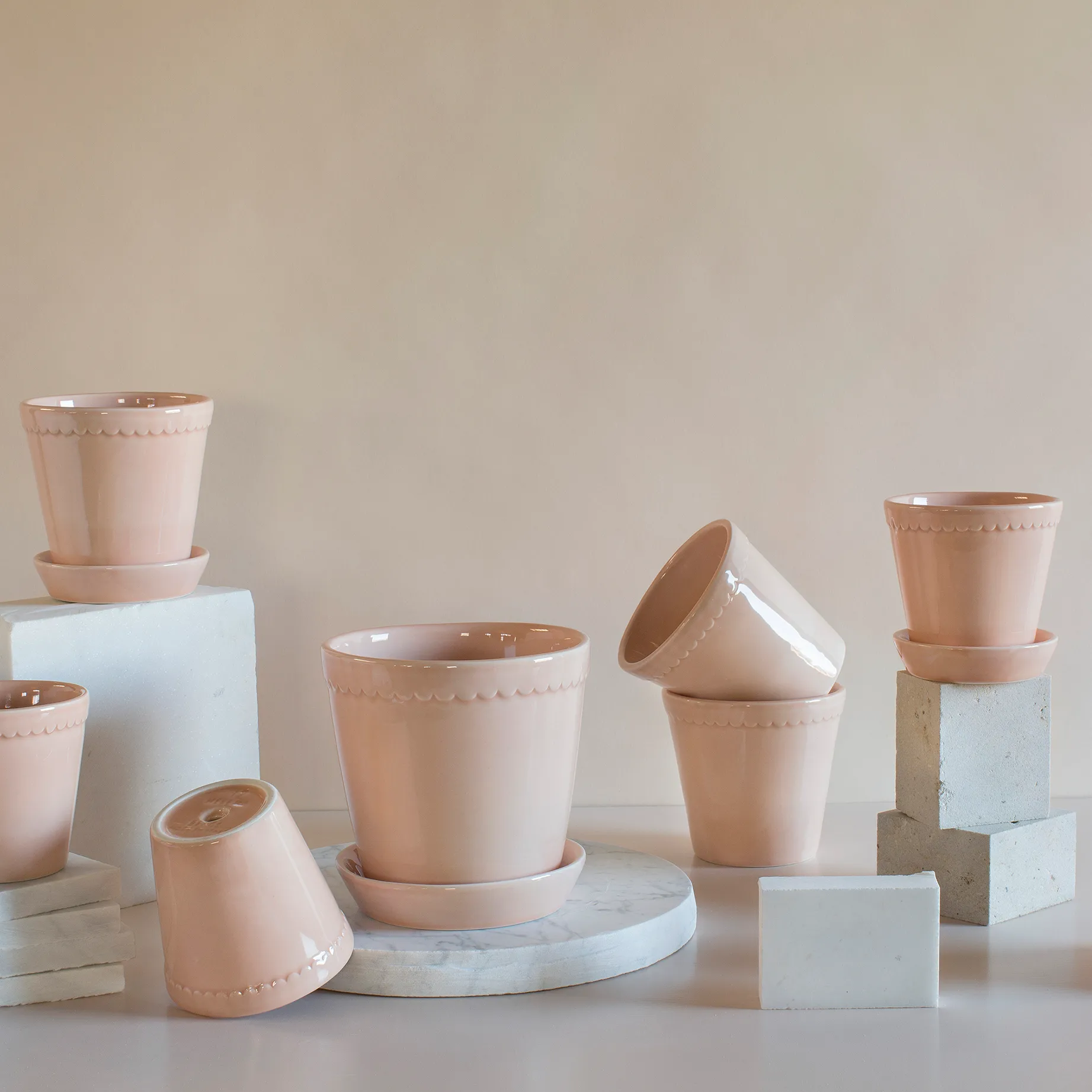 헬레나 유광 토분 18 cm, Quartz Rosa Bergs Potter | 베르그 포터