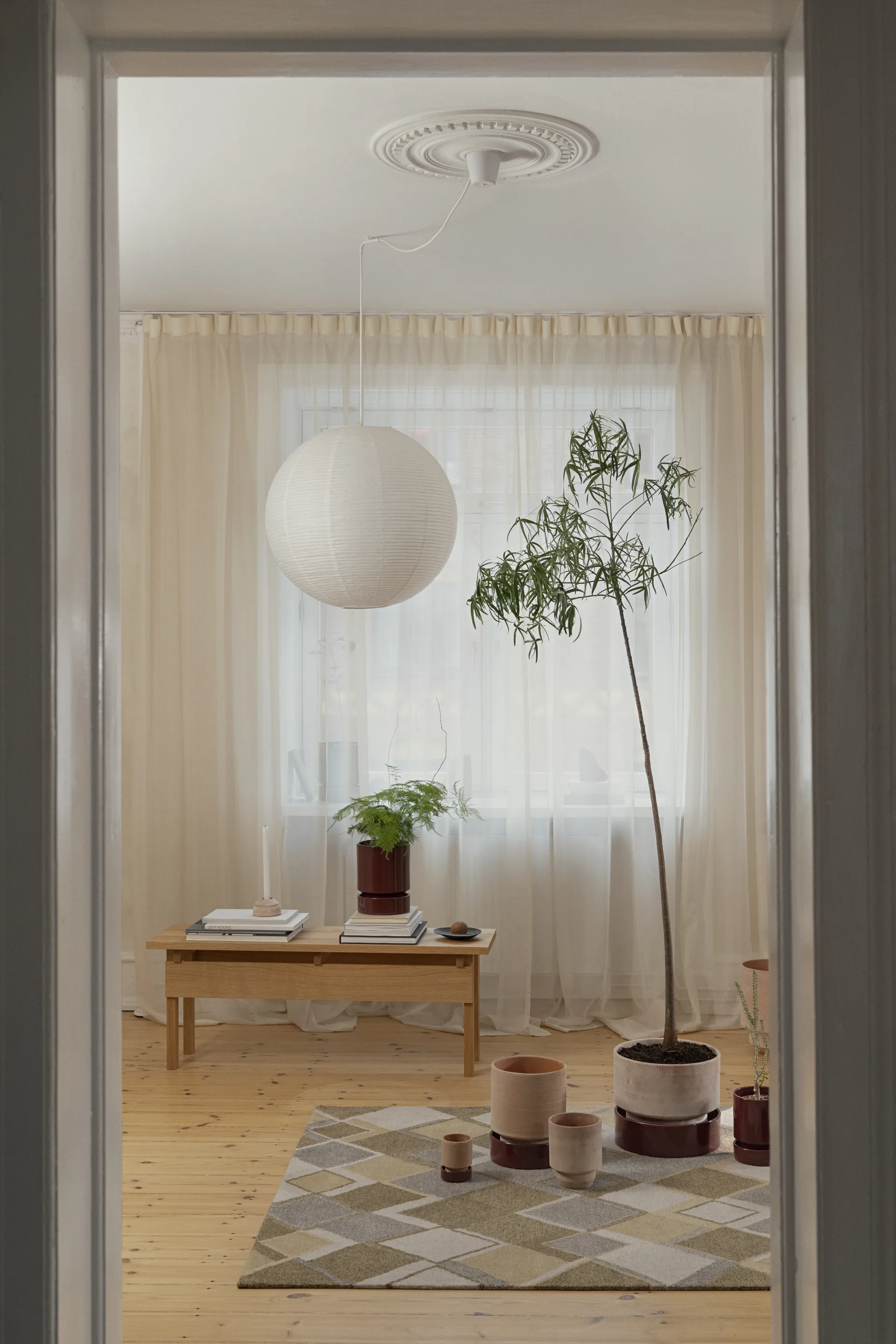 호프 화분, Ø18 cm, Raw Rosa-Deep Burgundy Bergs Potter | 베르그 포터