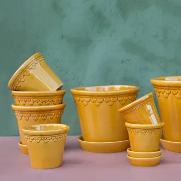 코펜하겐 유광 토분 - Amber Yellow, Ø10 cm - Bergs Potter | 베르그 포터