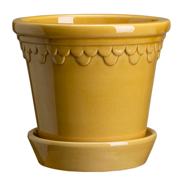 코펜하겐 유광 토분 - Amber Yellow, Ø21 cm - Bergs Potter | 베르그 포터