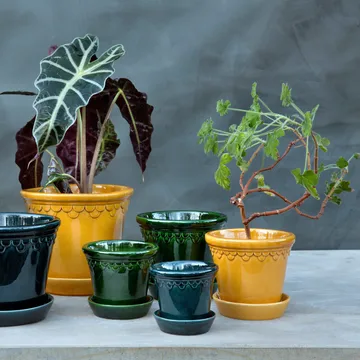 Köpenhamn 유약 처리 플라워팟 - 옐로우, Ø14 cm - Bergs Potter | 베르그 포터