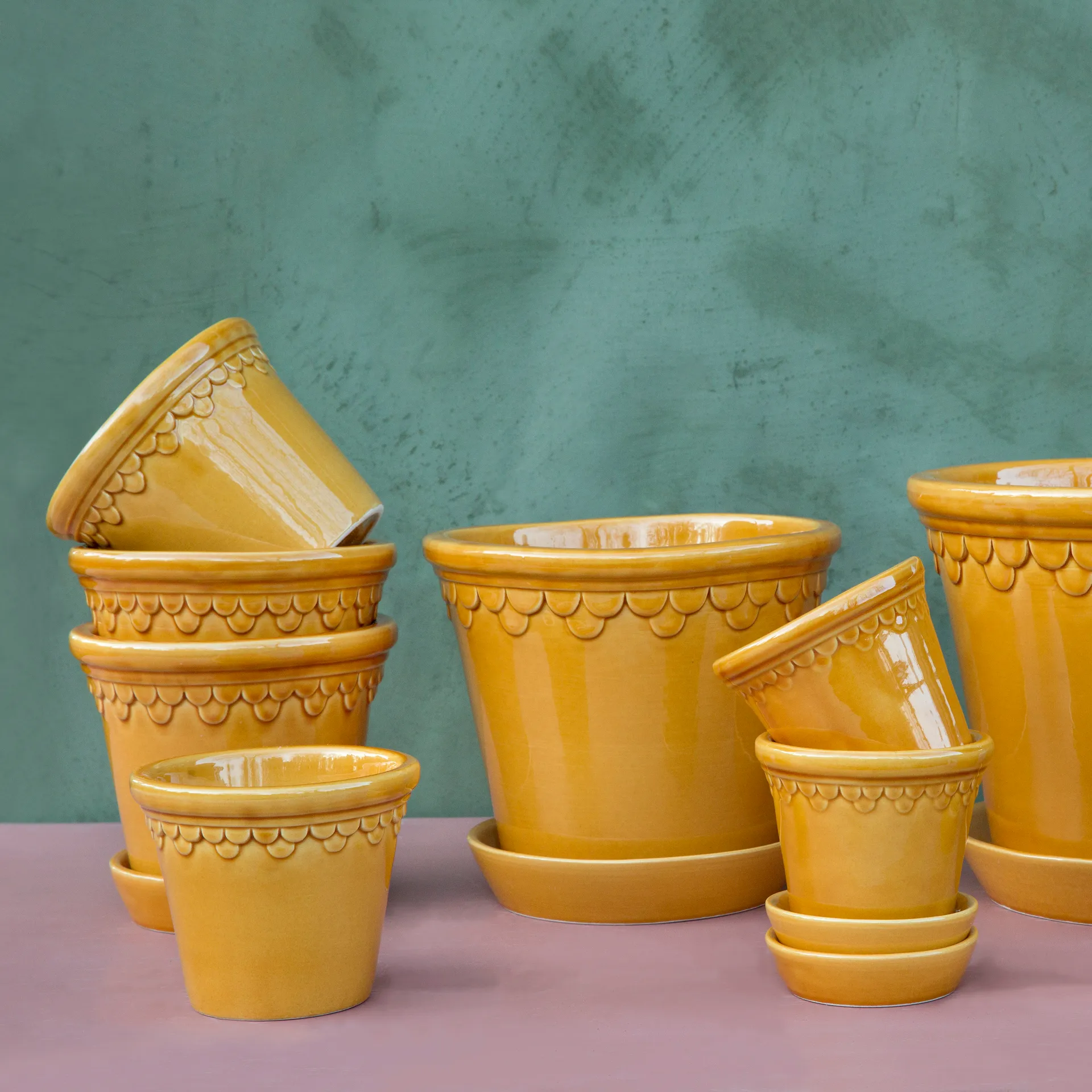 Köpenhamn 유약 처리 플라워팟, 옐로우, Ø16 cm Bergs Potter | 베르그 포터
