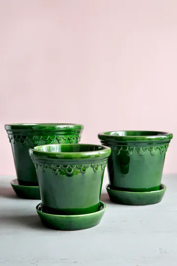 Köpenhamn 유약 처리 플라워팟 - 그린, Ø18 cm - Bergs Potter | 베르그 포터
