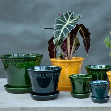 Köpenhamn 유약 처리 플라워팟 - 그린, Ø25 cm - Bergs Potter | 베르그 포터