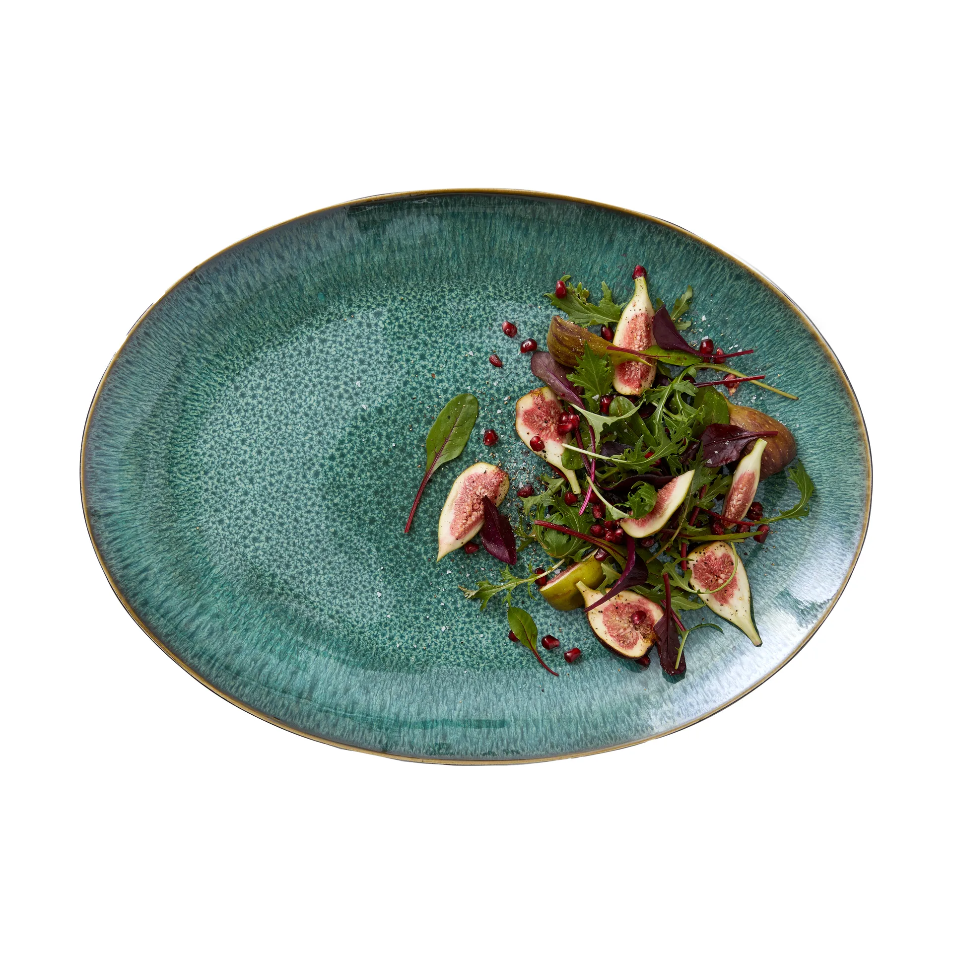 비츠 오벌 소서 45x34 cm, Black-green Bitz | 비츠