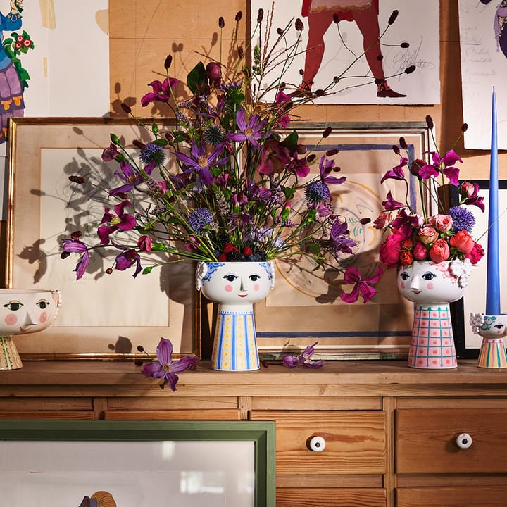 에바 화병 18.5 cm, Blue-blue Bjørn Wiinblad | 뵨 윈블라드
