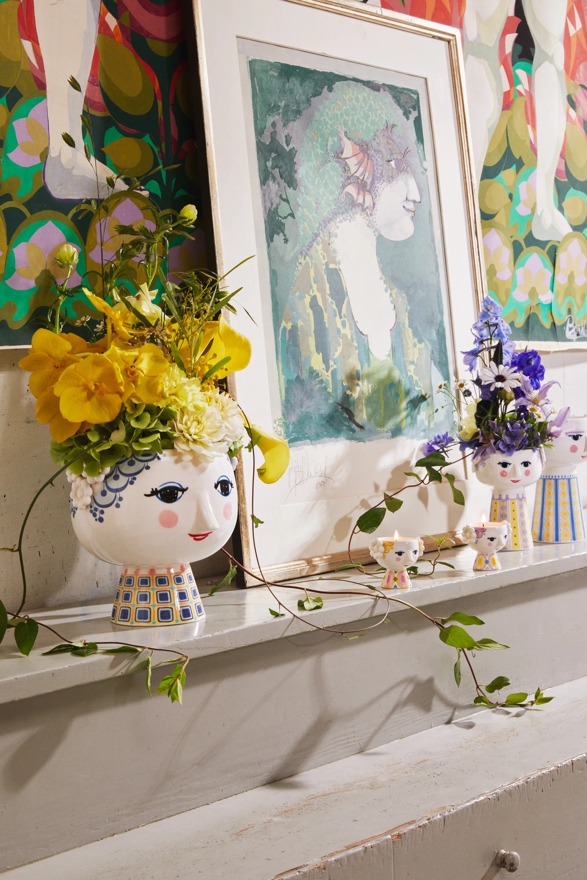 에바 캔들홀더 6.5 cm 2팩, Yellow-lavender Bjørn Wiinblad | 뵨 윈블라드