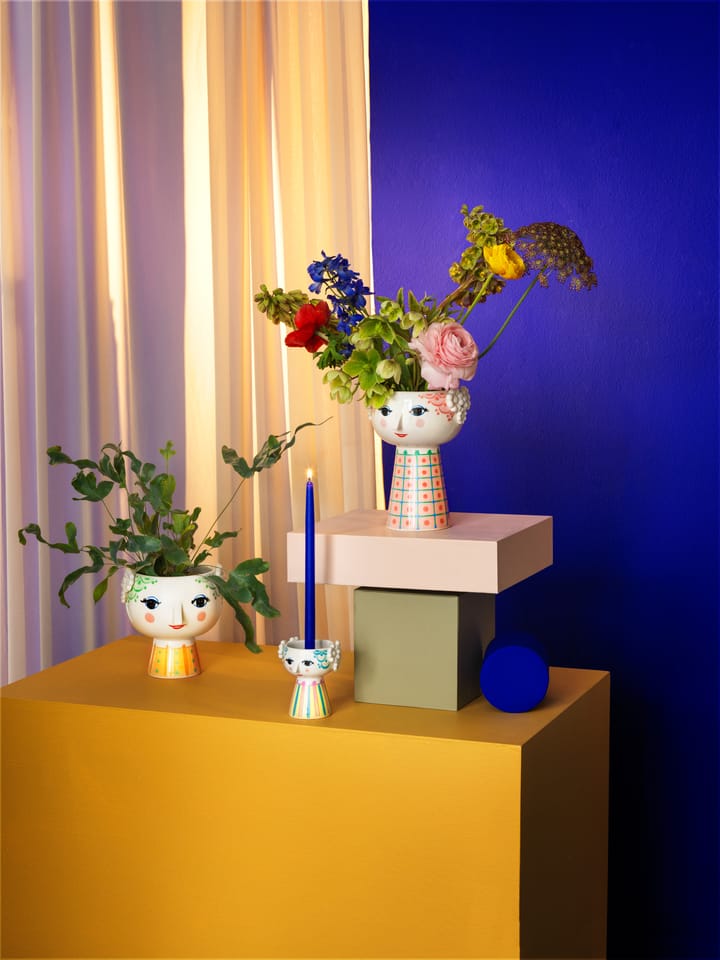 에바 캔들스틱 9.5 cm, Blue Bjørn Wiinblad | 뵨 윈블라드