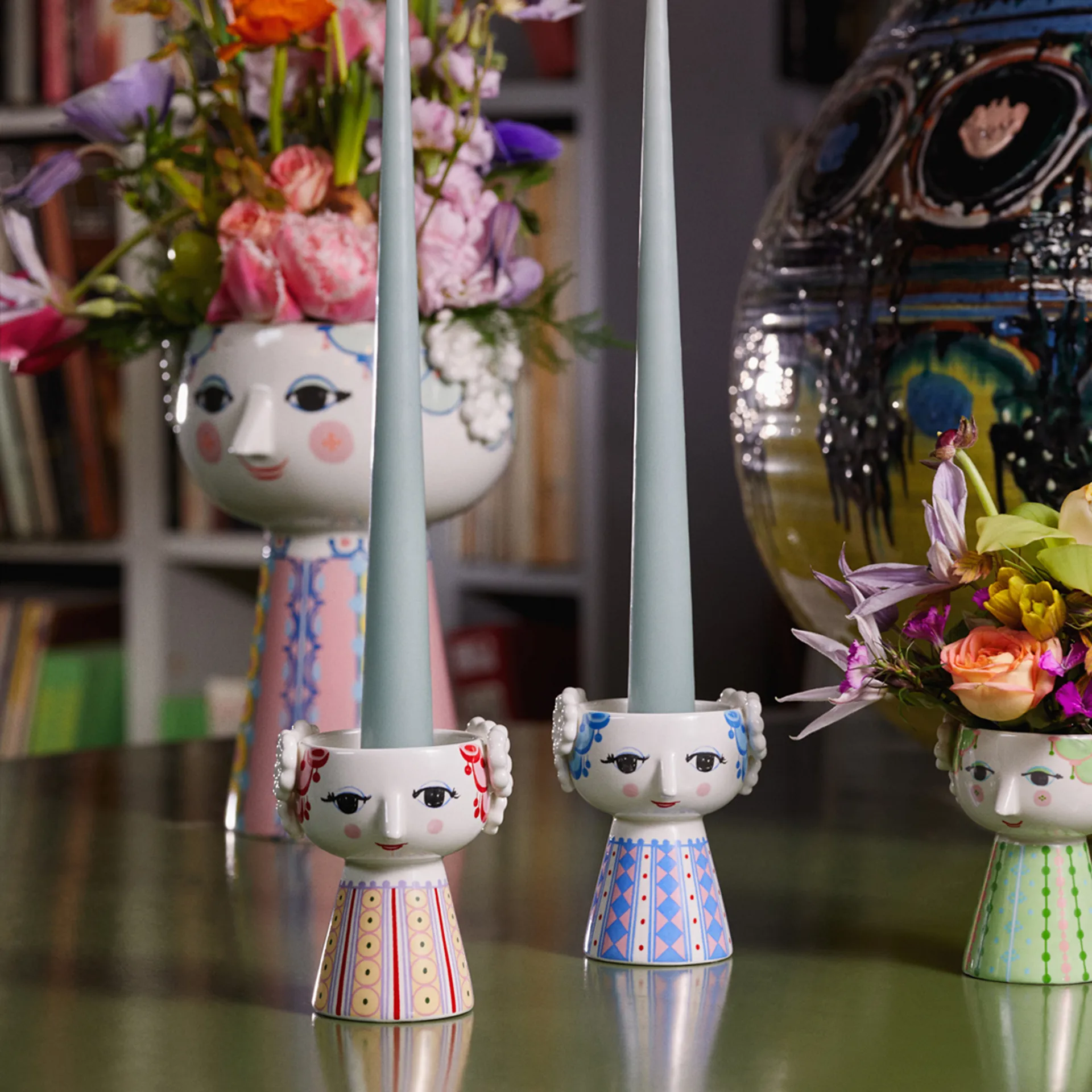 에바 캔들스틱 9.5 cm, Dark blue Bjørn Wiinblad | 뵨 윈블라드