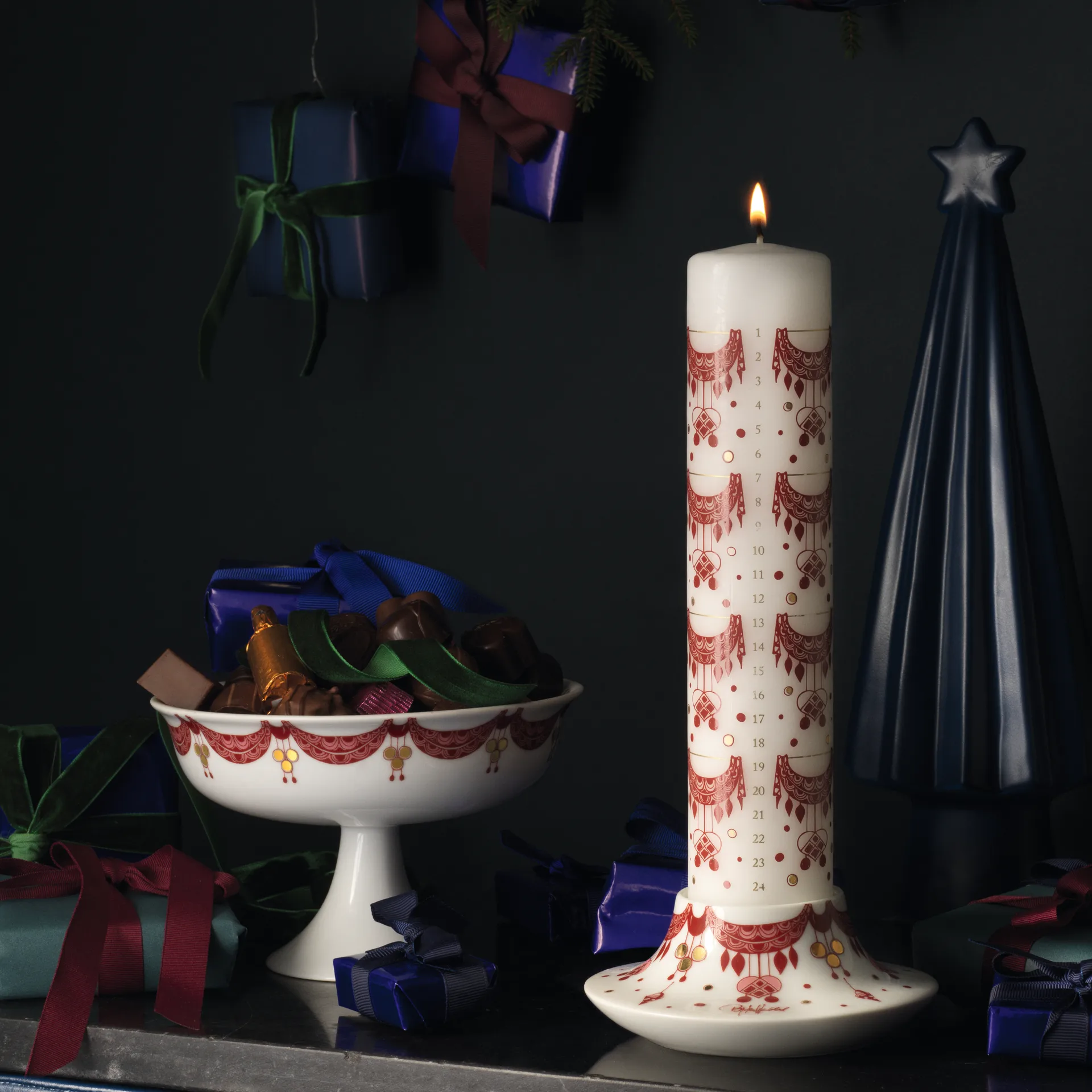 Guirlande 재림절 캔들 12.5 cm, Red Bjørn Wiinblad | 뵨 윈블라드