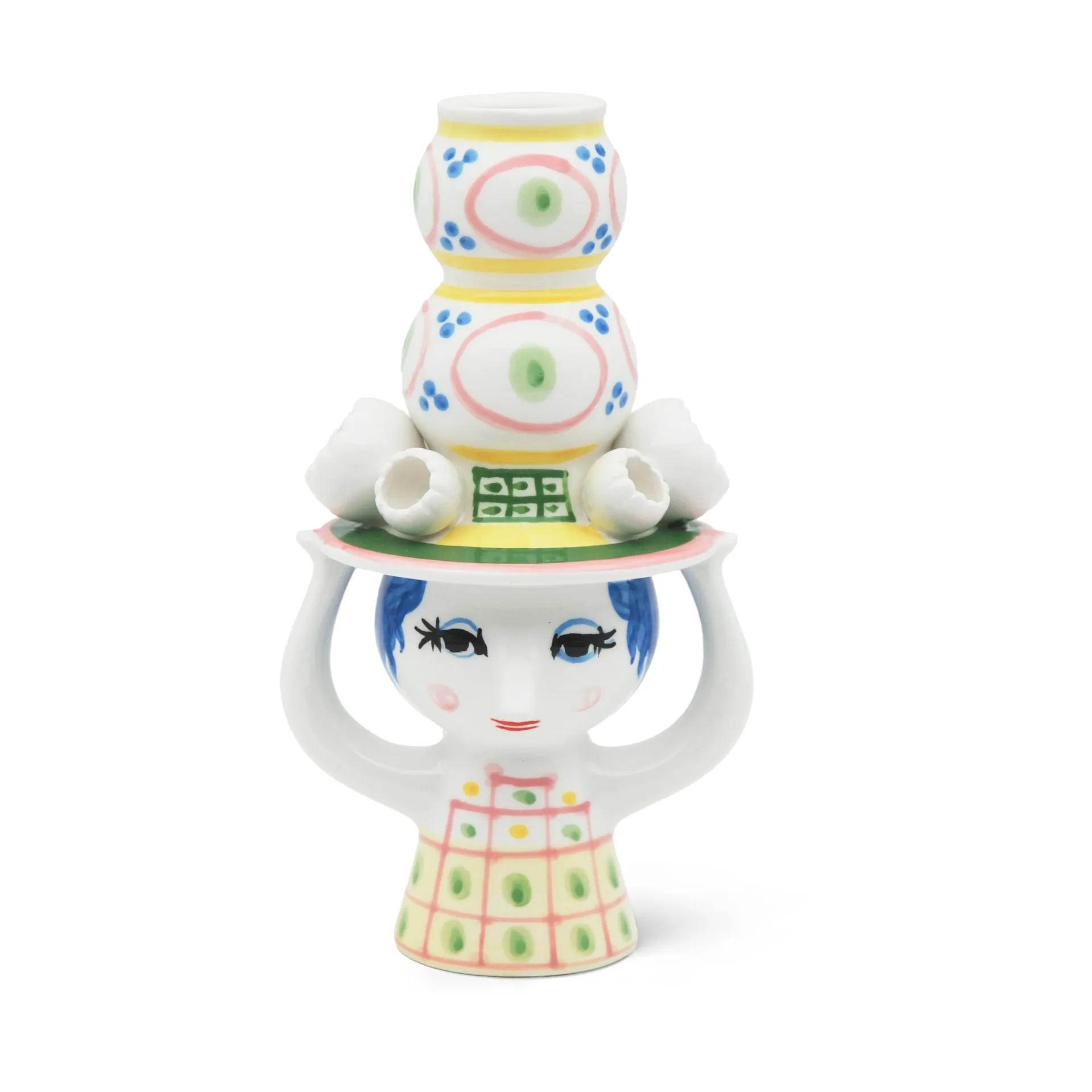 Lady & hat 캔들홀더 H16 cm, Pink Bjørn Wiinblad | 뵨 윈블라드