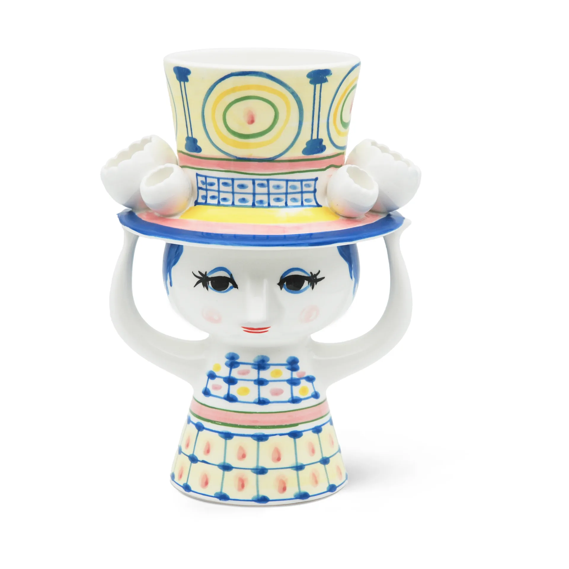 Lady & hat 화병 H20.5 cm, Blue Bjørn Wiinblad | 뵨 윈블라드