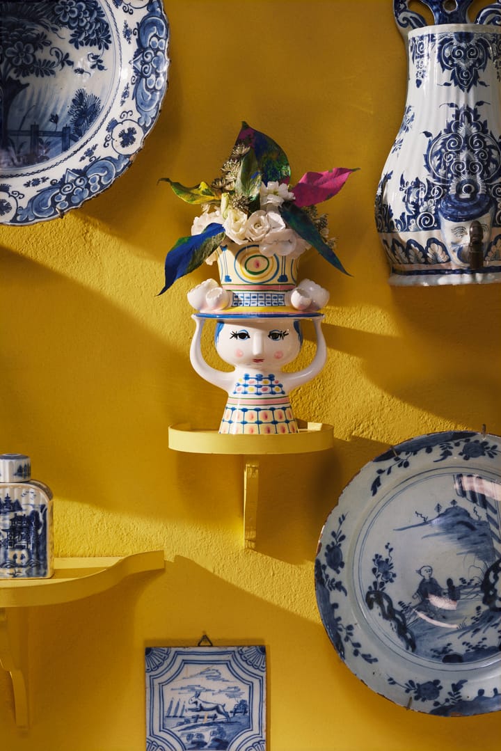 Lady & hat 화병 H20.5 cm, Blue Bjørn Wiinblad | 뵨 윈블라드