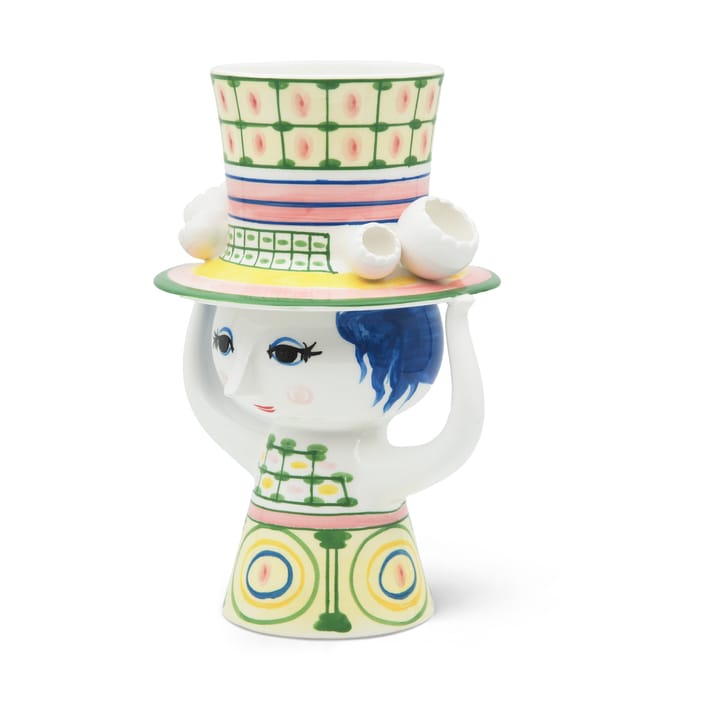 Lady & hat 화병 H24.5 cm, Green Bjørn Wiinblad | 뵨 윈블라드