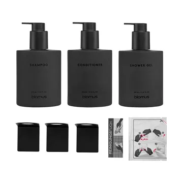 키레이 글라스 보틀(벽걸이 홀더 포함) 3개 세트 - Smoke, glue-mounted - blomus | 블로무스