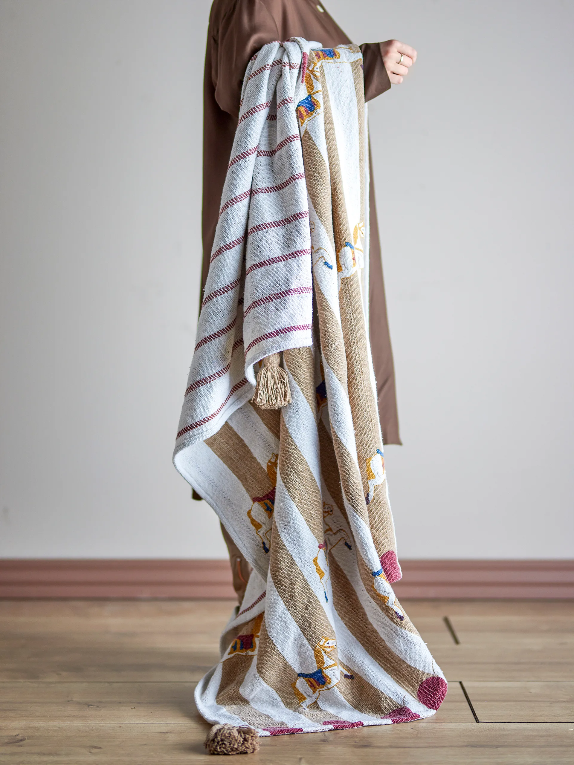 메리고라운드 블랭킷 130x160 cm, Beige-red Bloomingville | 블루밍빌