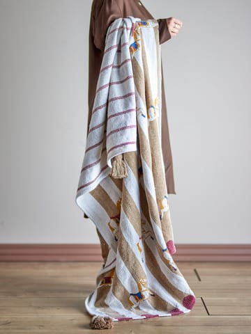 메리고라운드 블랭킷 130x160 cm - Beige-red - Bloomingville | 블루밍빌