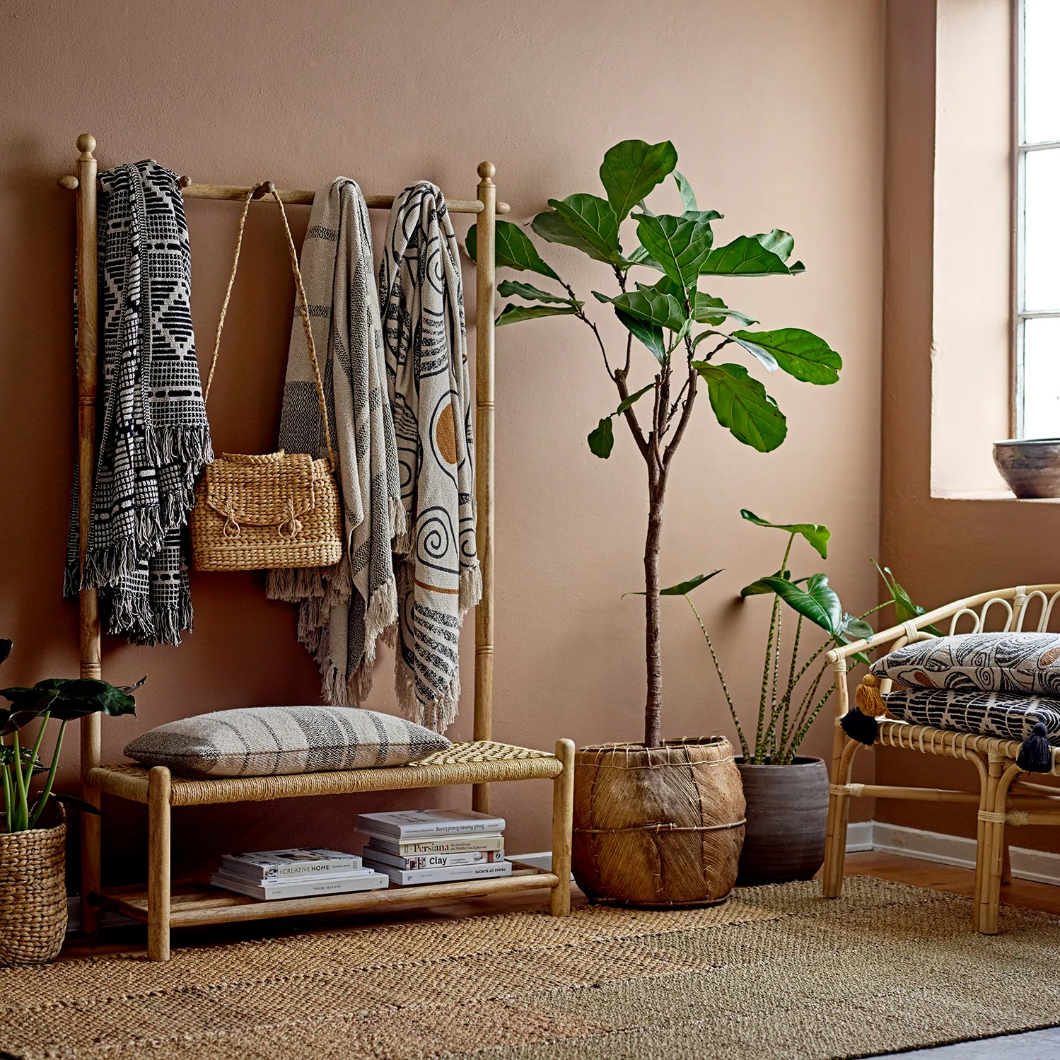 코튼 스로우 130x160 cm, black Bloomingville | 블루밍빌