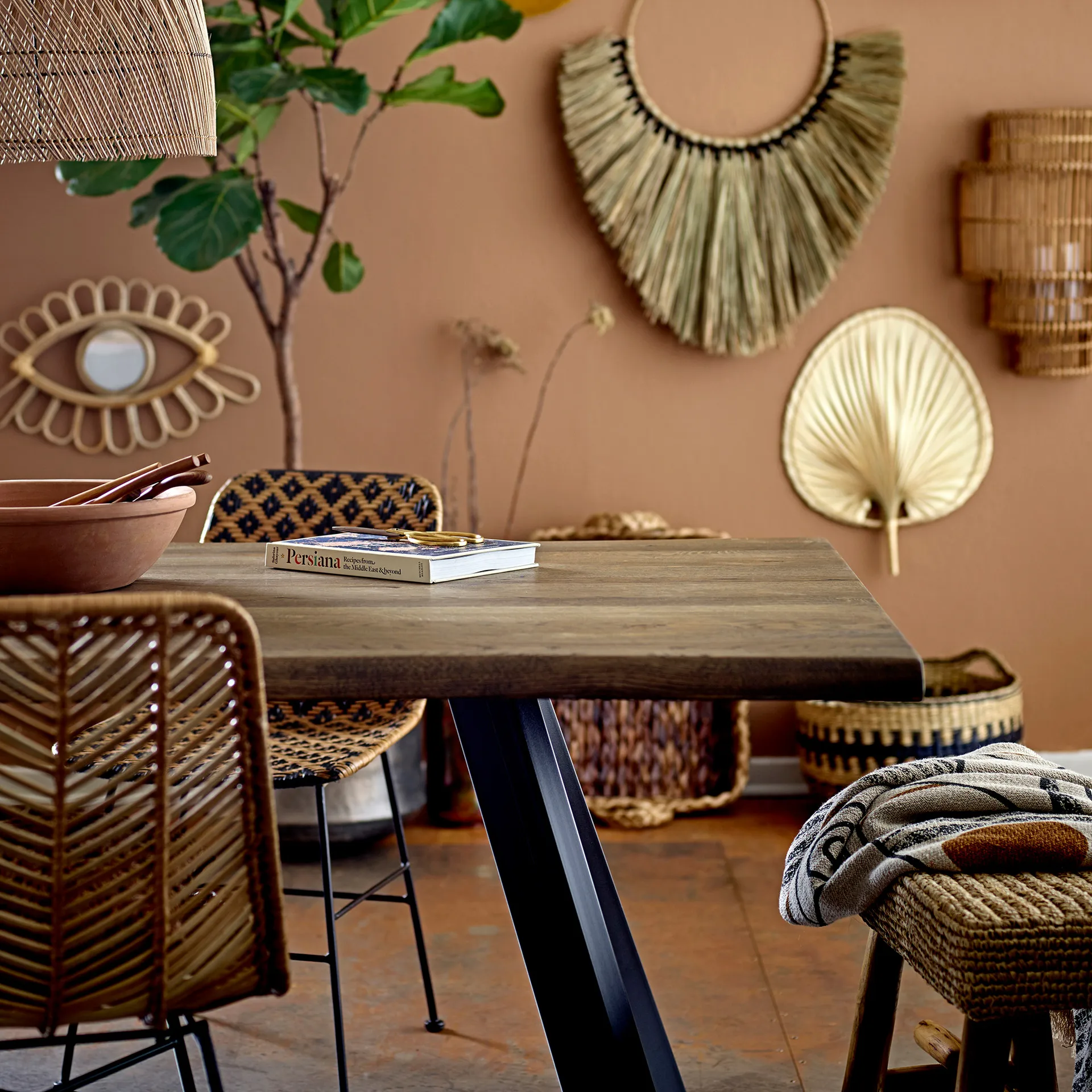 패턴 스로우 130x160 cm, black Bloomingville | 블루밍빌