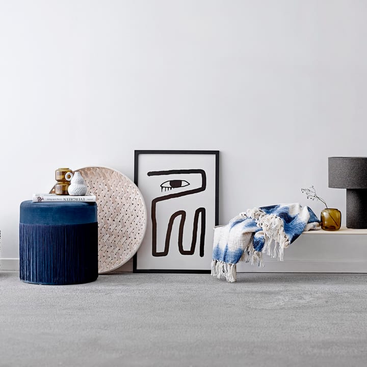면 스로우 130x160 cm - Blue-white - Bloomingville | 블루밍빌