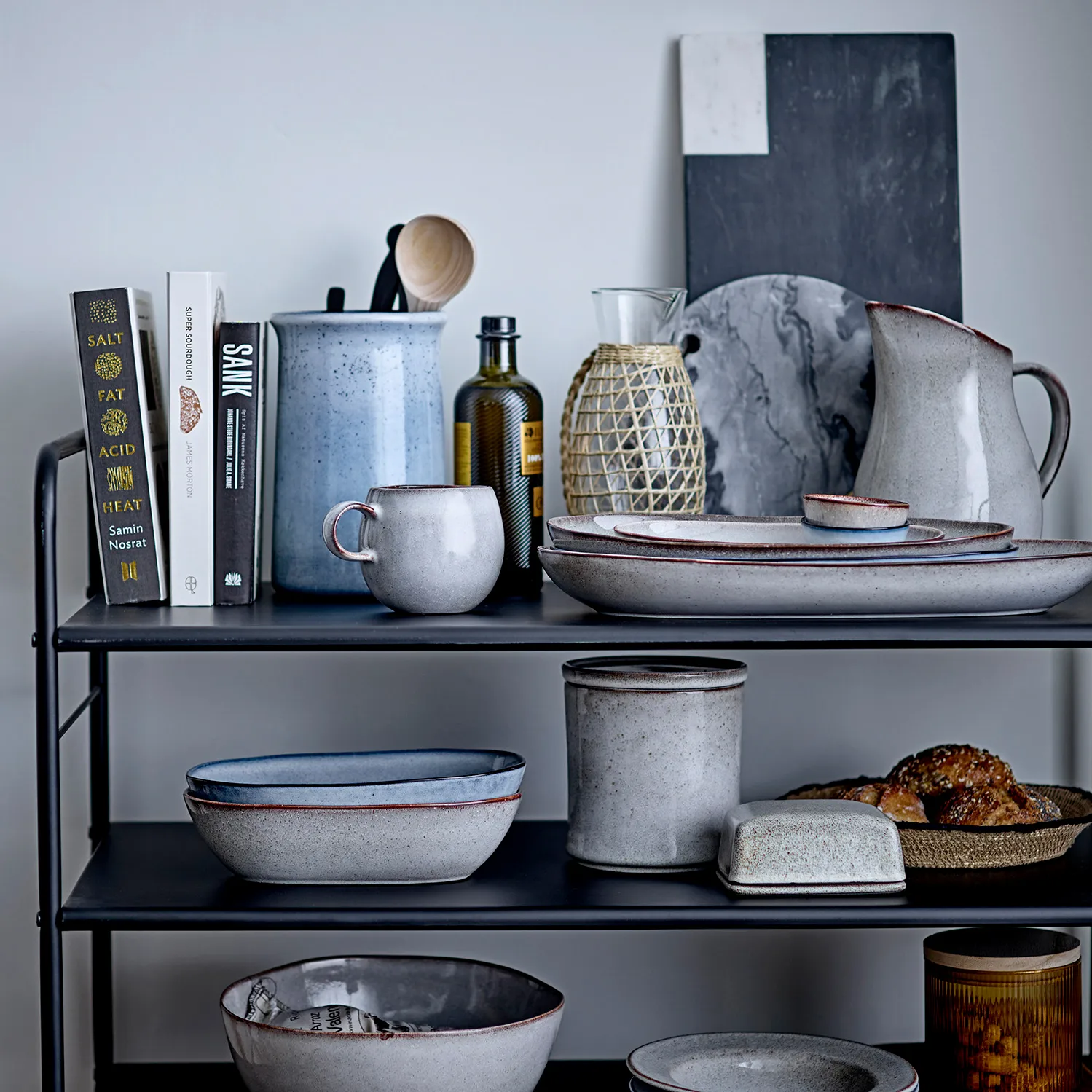 산드린 서빙 보울 16.5x25.5 cm, blue Bloomingville | 블루밍빌