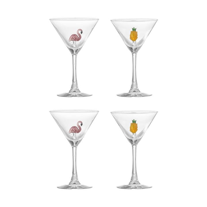 미사 칵테일 글라스 17 cl 4개 세트 - Clear-flamingo, clear-pineapple - Bloomingville | 블루밍빌