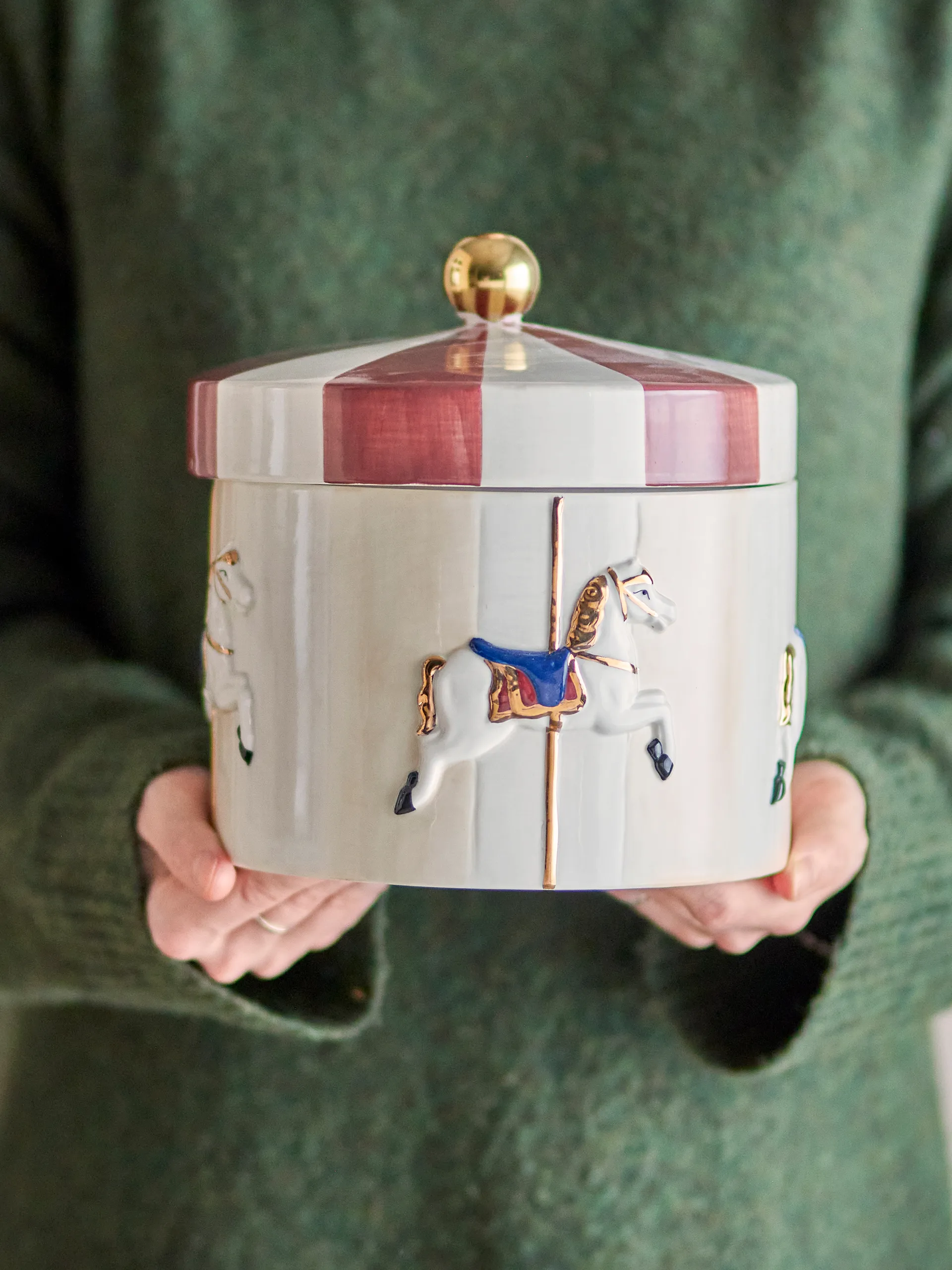 메리고라운드 병과 뚜껑 Ø19.5x20.5 cm, Red-white Bloomingville | 블루밍빌