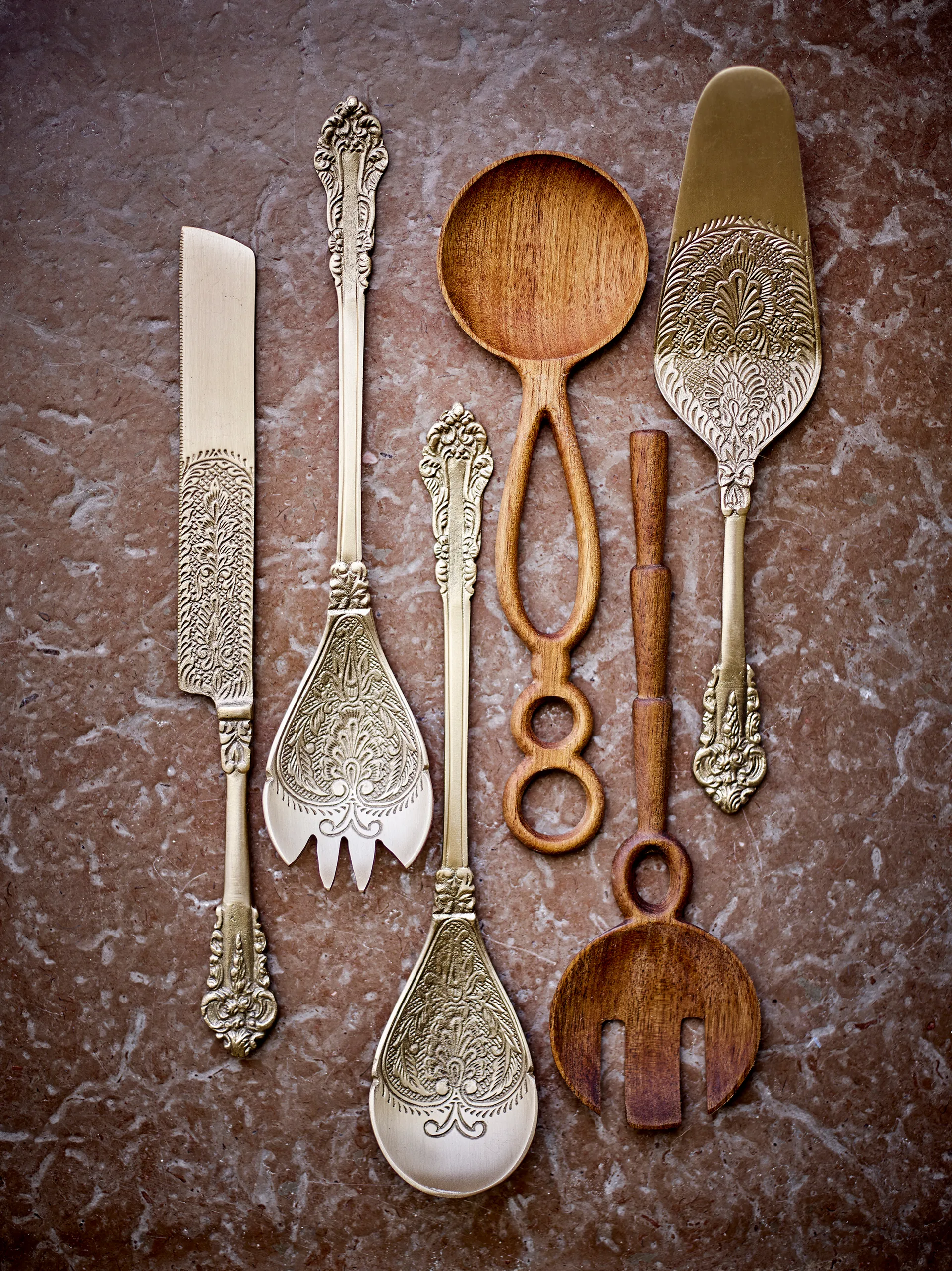 칼리마 샐러드 서버 2개 세트, Brass Bloomingville | 블루밍빌