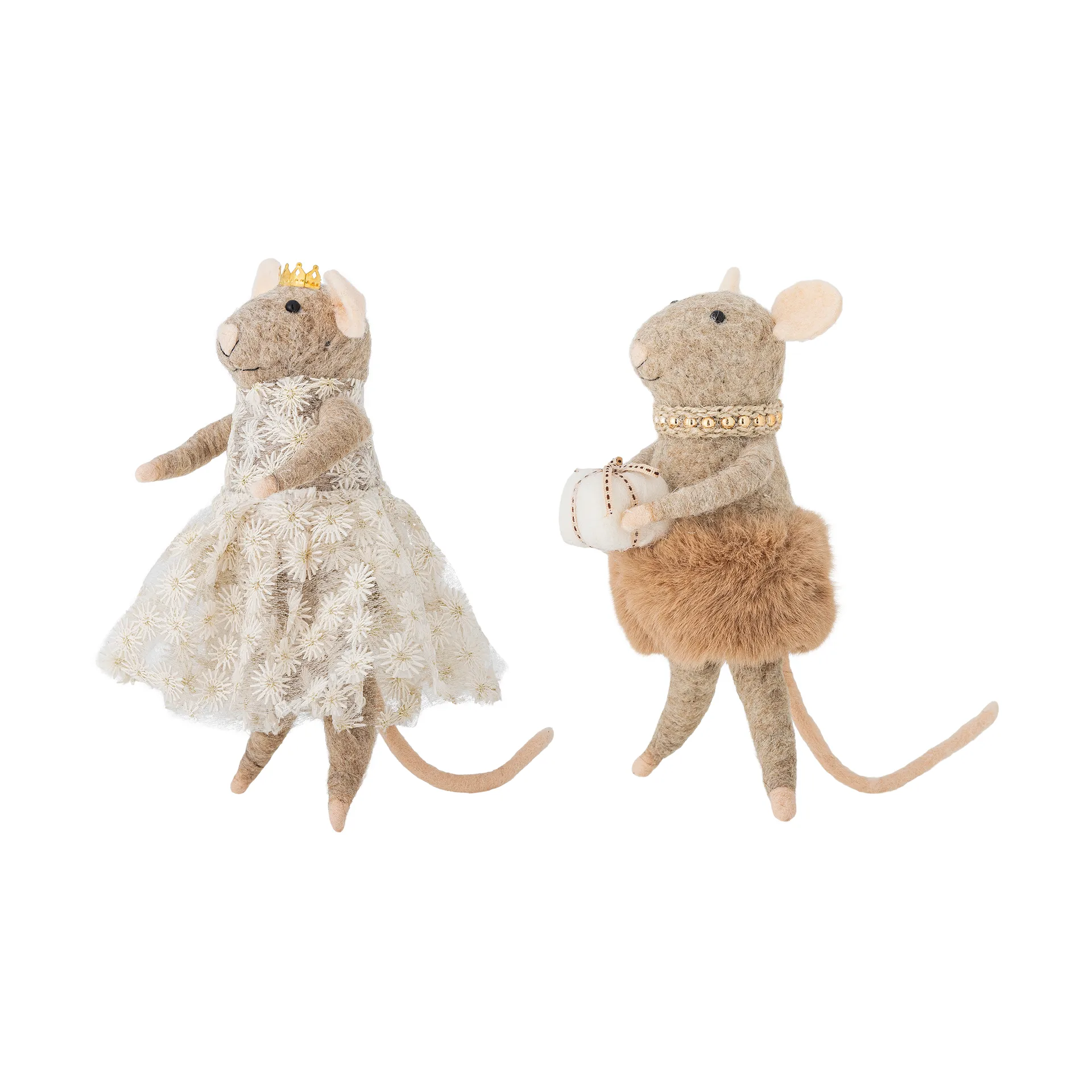 페오 크리스마스 트리 데코레이션 울 2개 세트, Brown, high Bloomingville | 블루밍빌