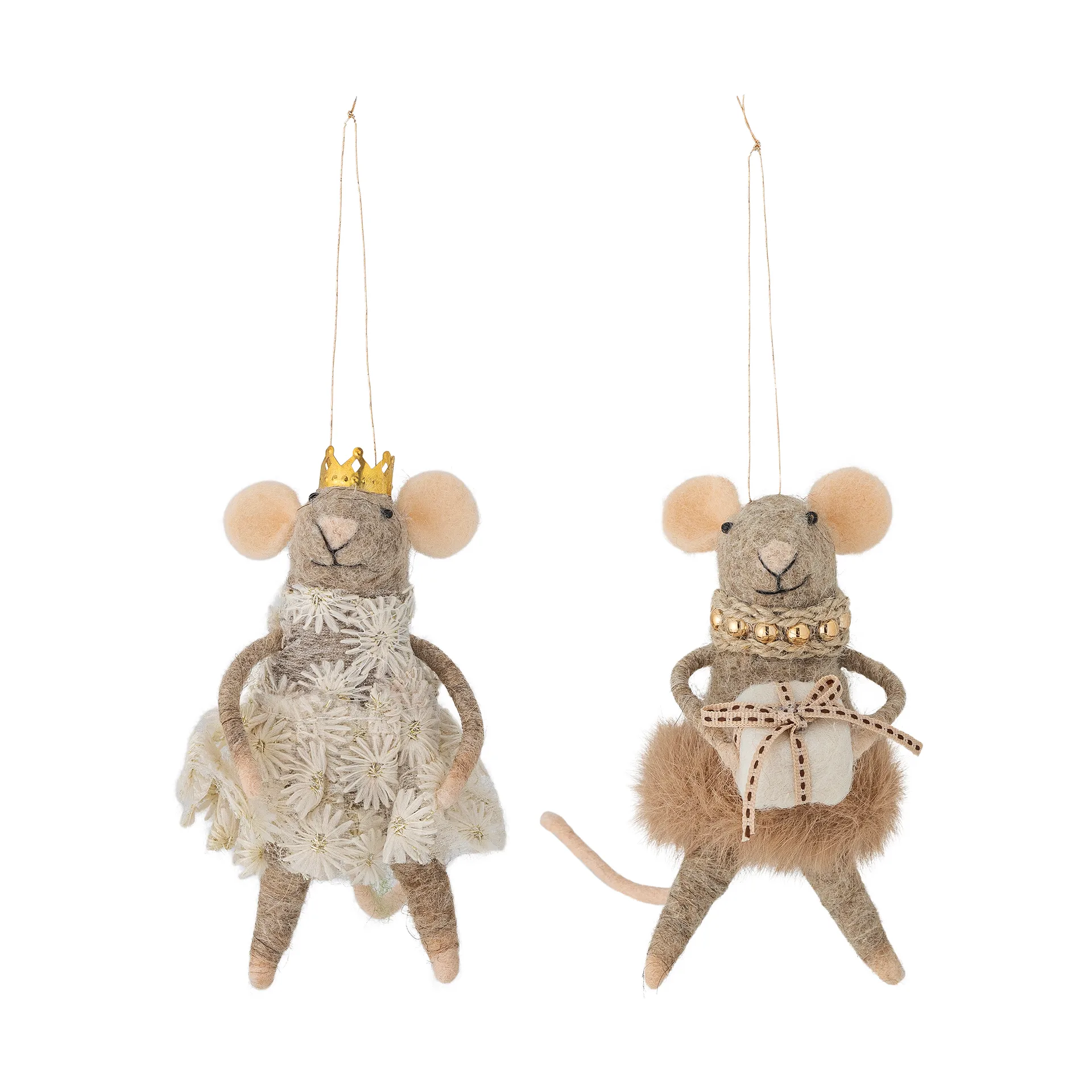 페오 크리스마스 트리 데코레이션 울 2개 세트, Brown Bloomingville | 블루밍빌