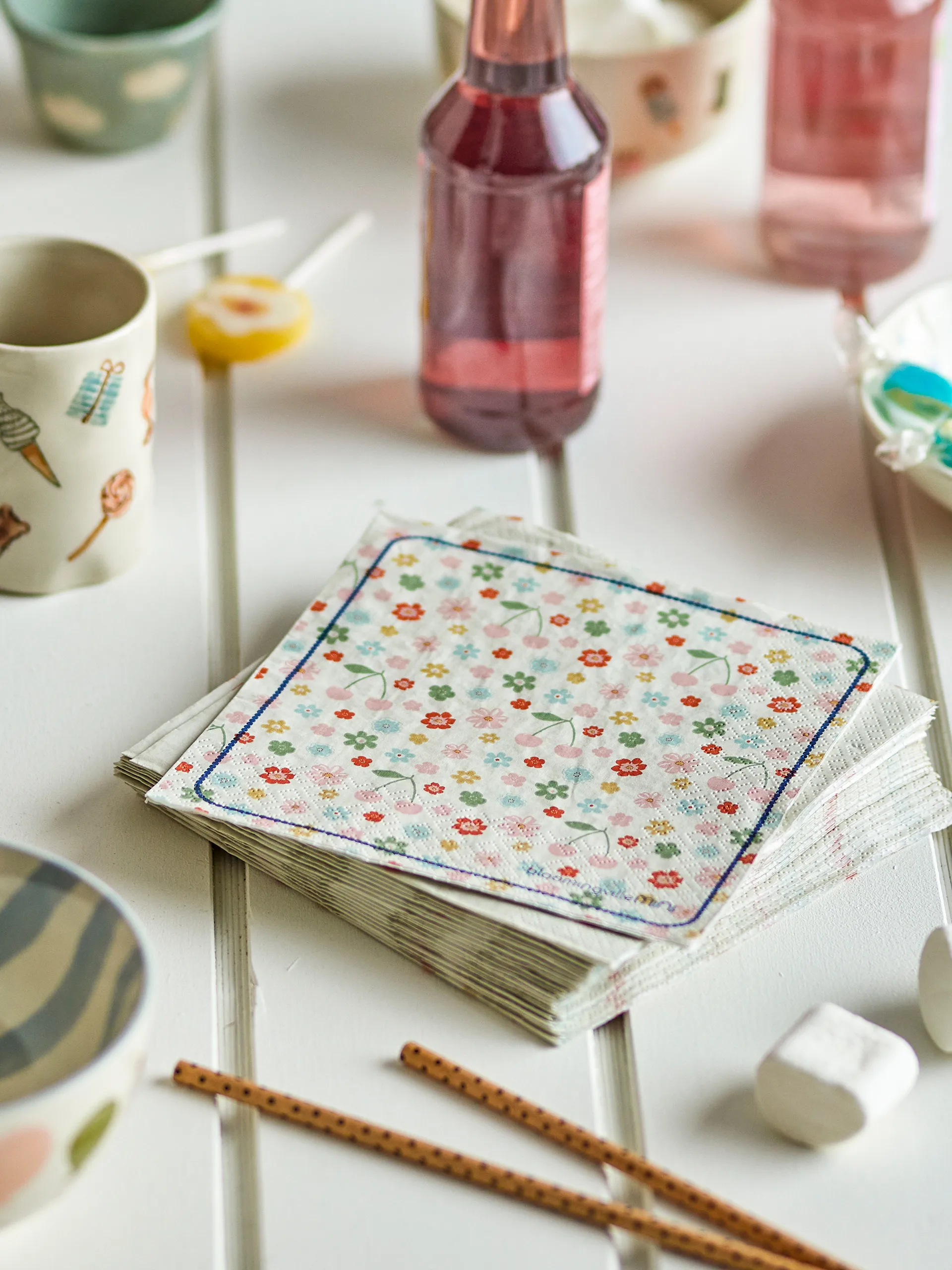 체리 종이 냅킨 20개 세트, Rose Bloomingville | 블루밍빌