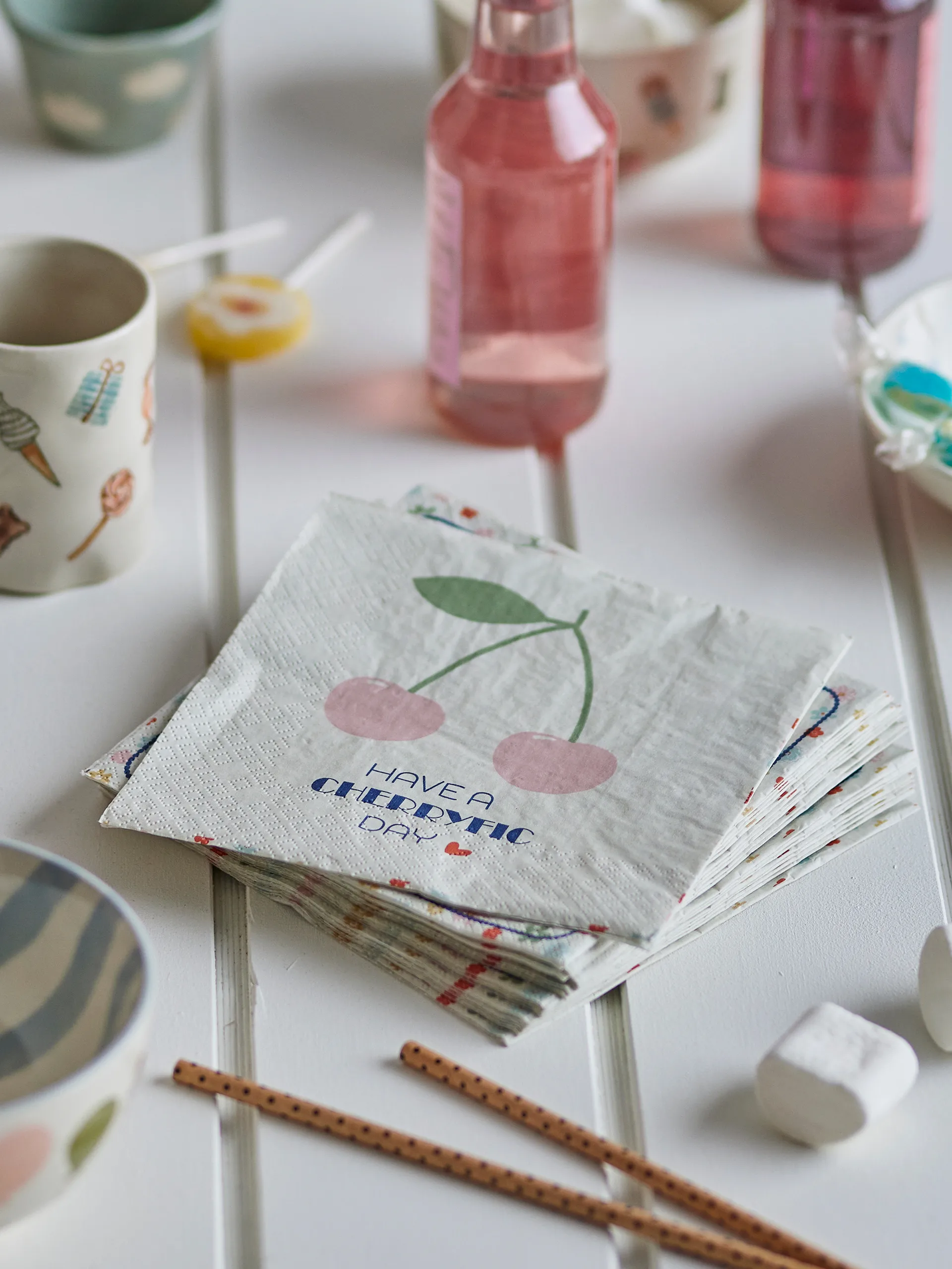 체리 종이 냅킨 20개 세트, Rose Bloomingville | 블루밍빌