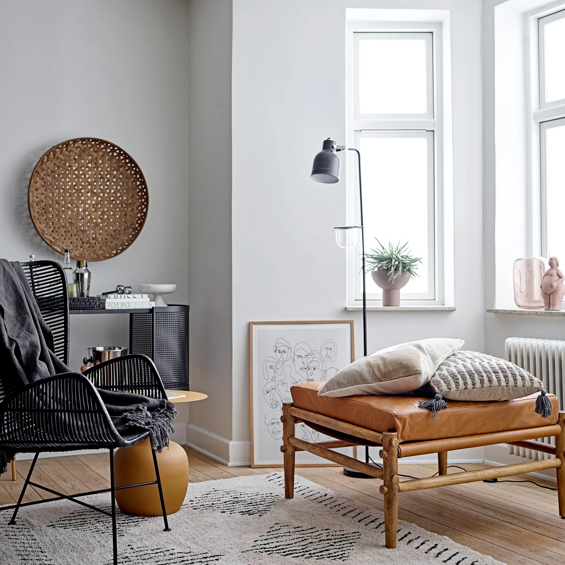 이리스 높은 마블 보울 Ø20.5 cm, white Bloomingville | 블루밍빌