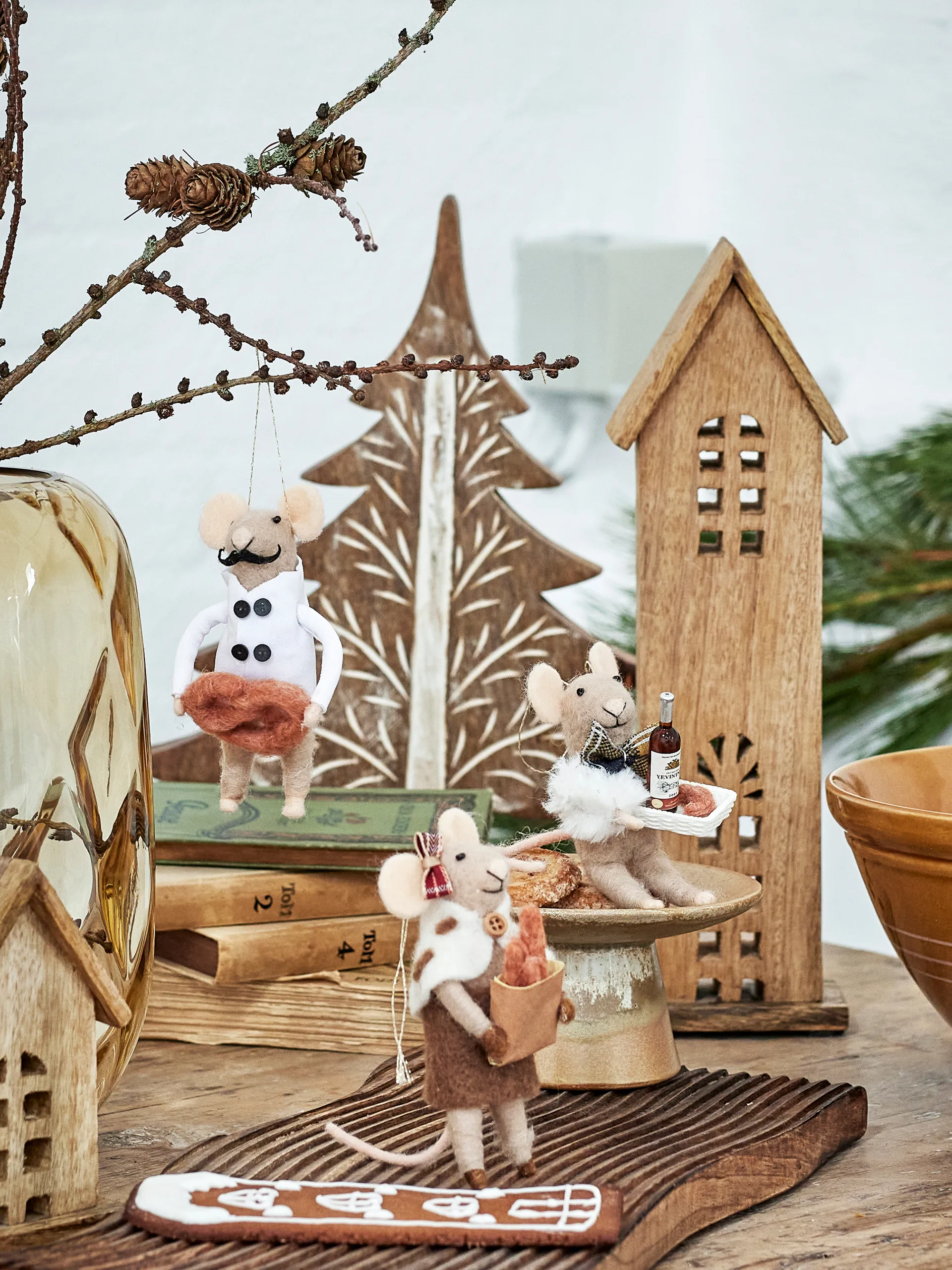 페오 크리스마스 트리 데코레이션 울 3개 세트, Nature Bloomingville | 블루밍빌