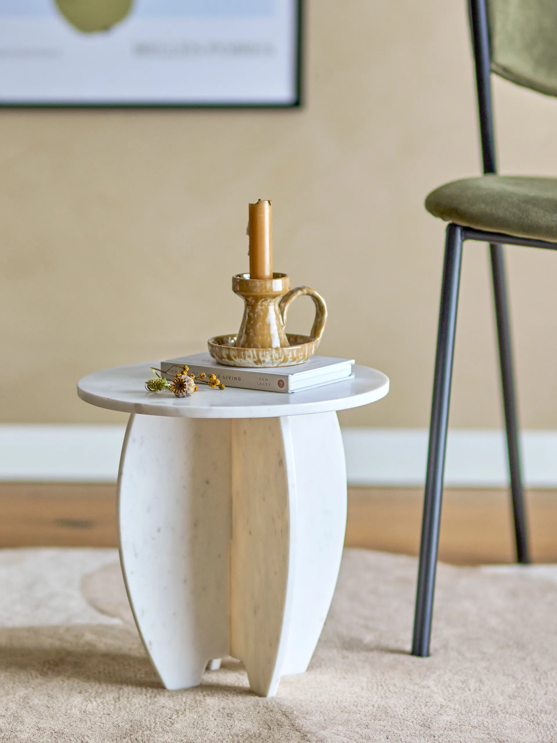 센다이 받침대 30.5x31 cm, White marble Bloomingville | 블루밍빌