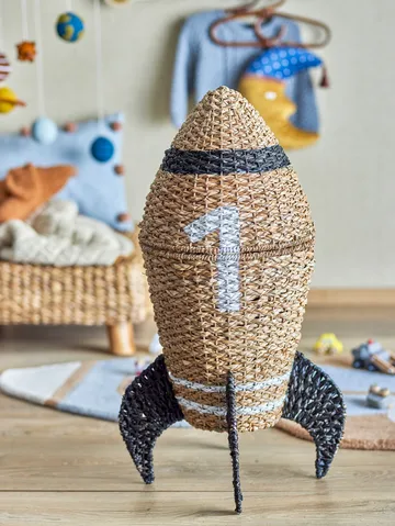 코스미나 뚜껑이 달린 수납 바구니 Ø40x68,5cm - Nature - Bloomingville | 블루밍빌