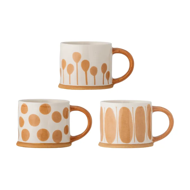 리노라 머그 450ml 3개입 - White-brown - Bloomingville | 블루밍빌