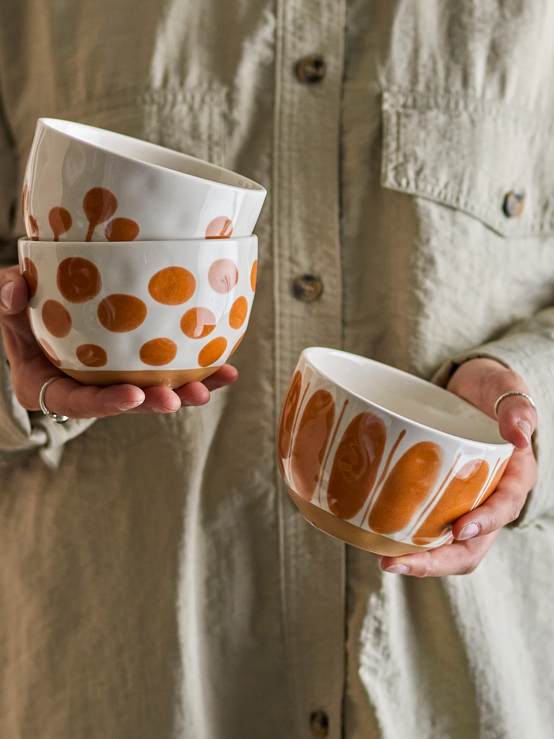 리노라 보울 58 cl 3개 세트, White-brown Bloomingville | 블루밍빌