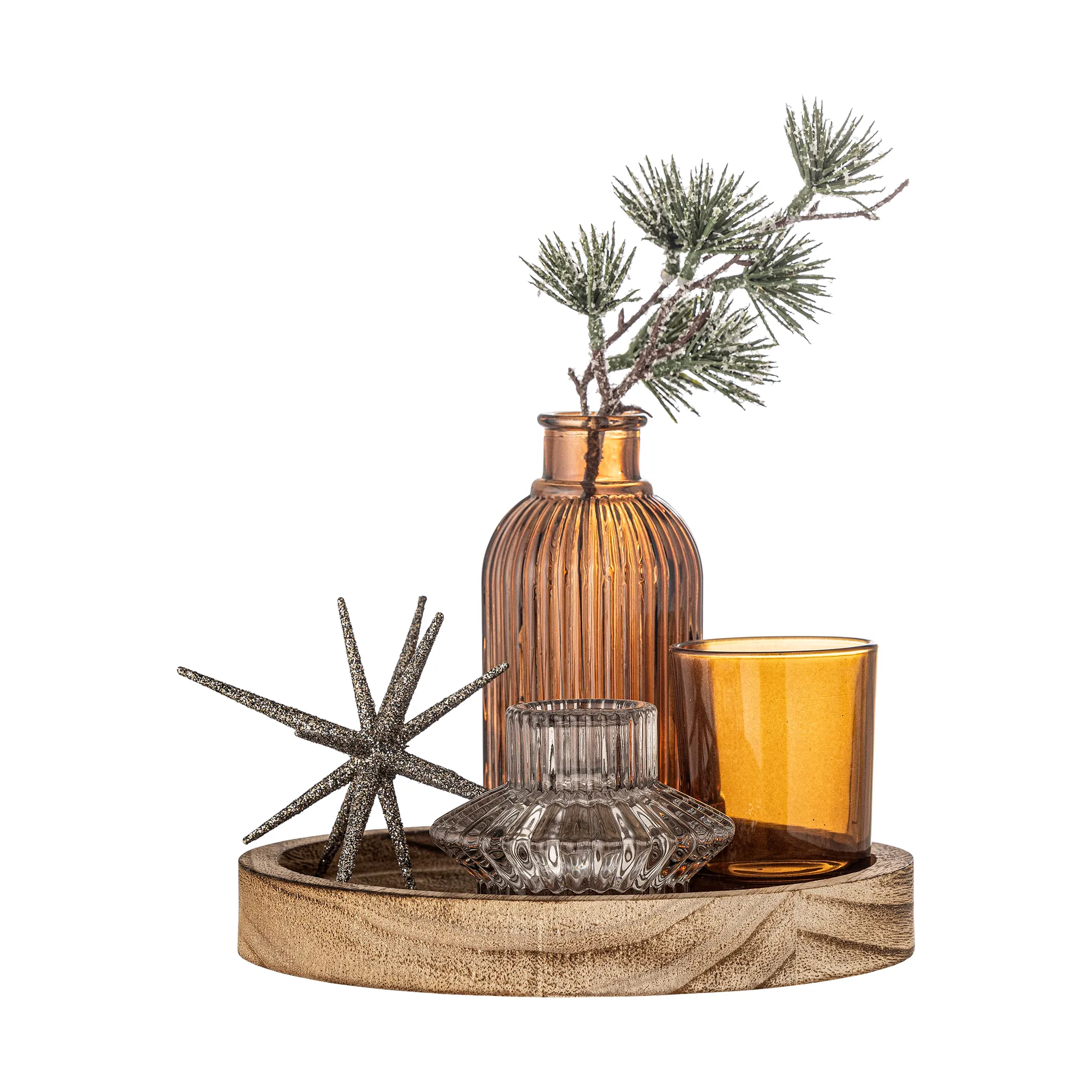 상가 라운드 트레이와 데코 오브제 6개 세트, Gold Bloomingville | 블루밍빌