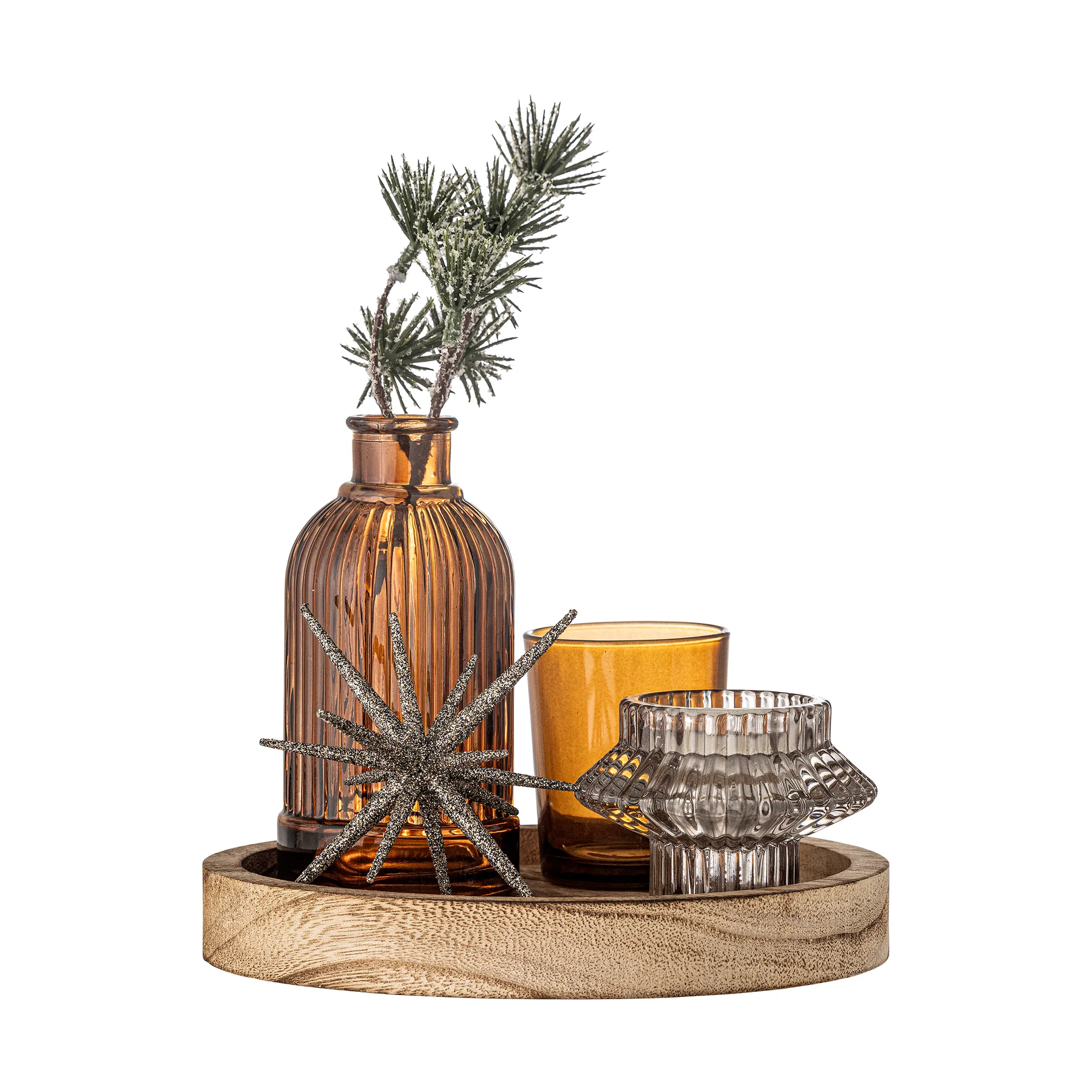 상가 라운드 트레이와 데코 오브제 6개 세트, Gold Bloomingville | 블루밍빌